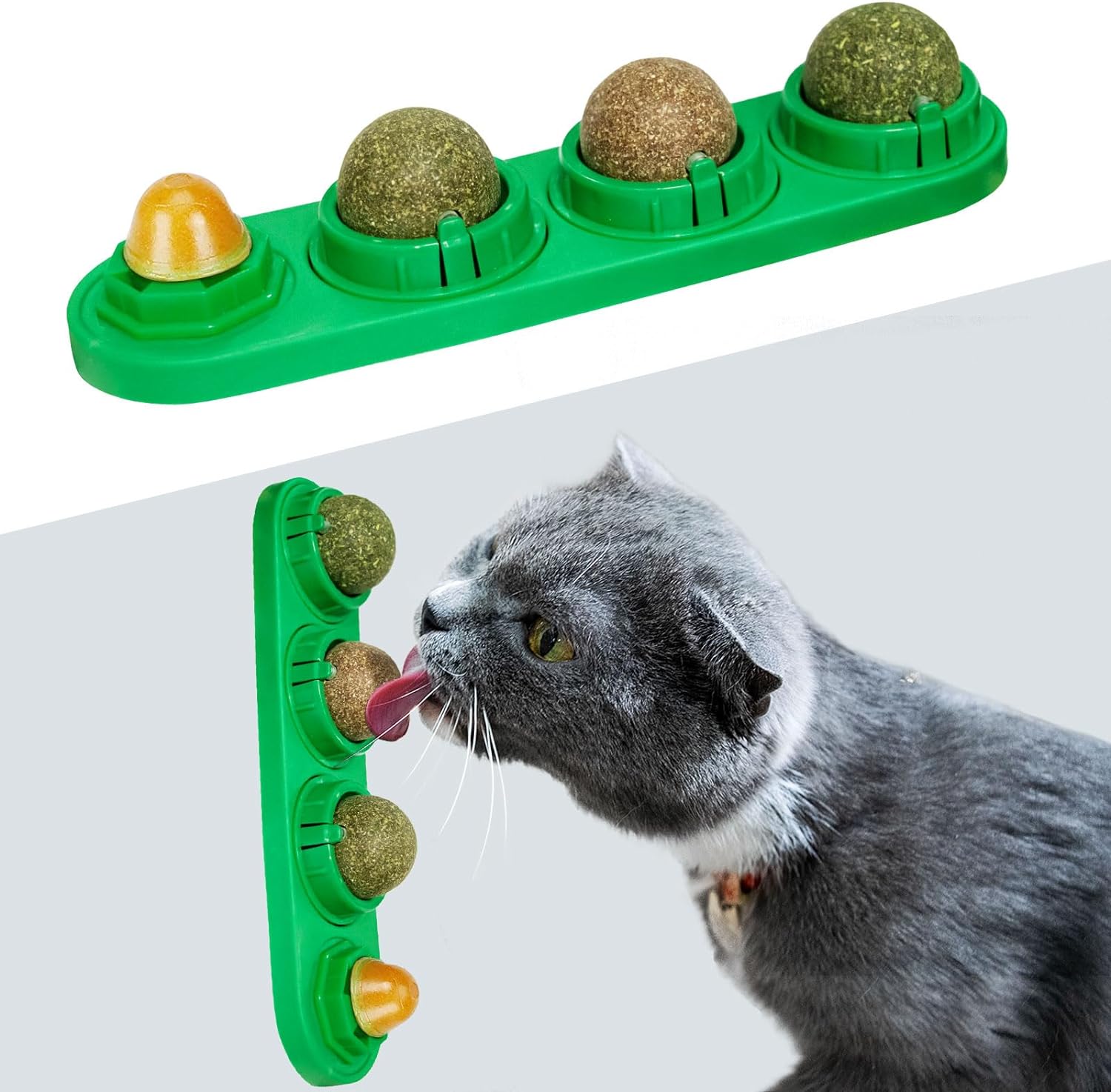 TOHDNC Catnip Ball for Cats Wall, 4 Pack Catnip Toys, Edible Kitty Toys, Extra C...