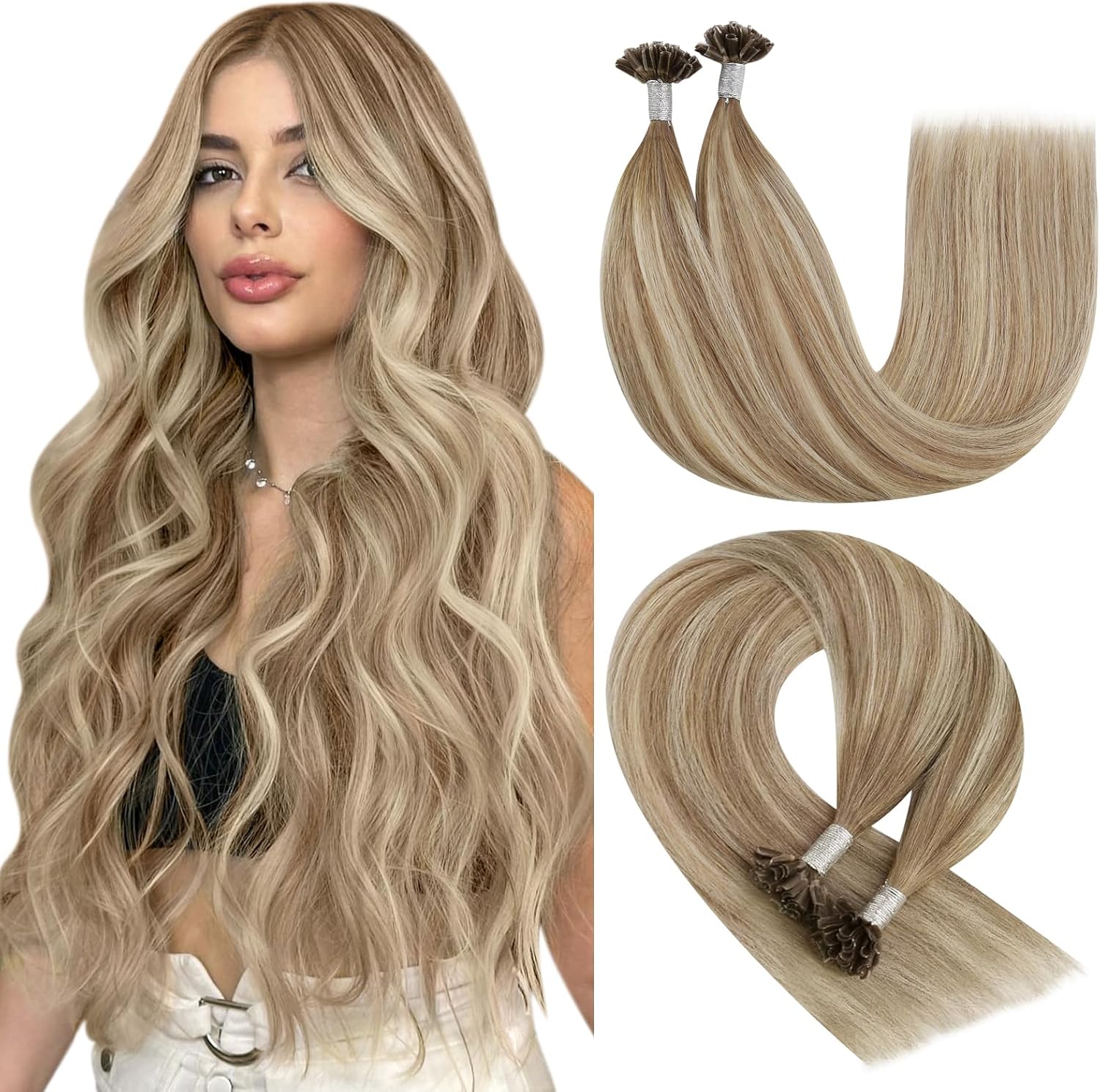 YoungSee U Tip Hair Extensions Ombre Pre Bonded U Tips Hair Extensions Real Huma...
