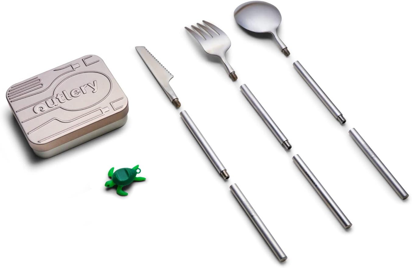 Outlery | Portable & Reusable Stainless Steel Travel Cutlery Set with Case for C...