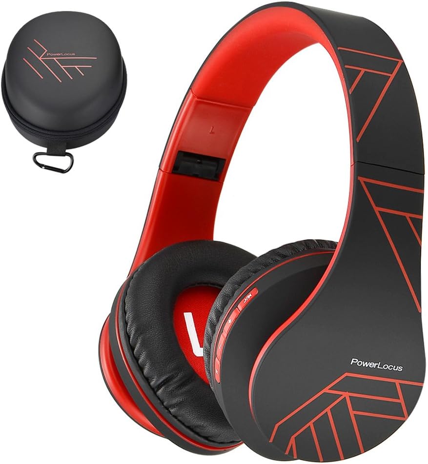 PowerLocus Bluetooth Over-Ear Headphones, Wireless Stereo Foldable Headphones Wi...
