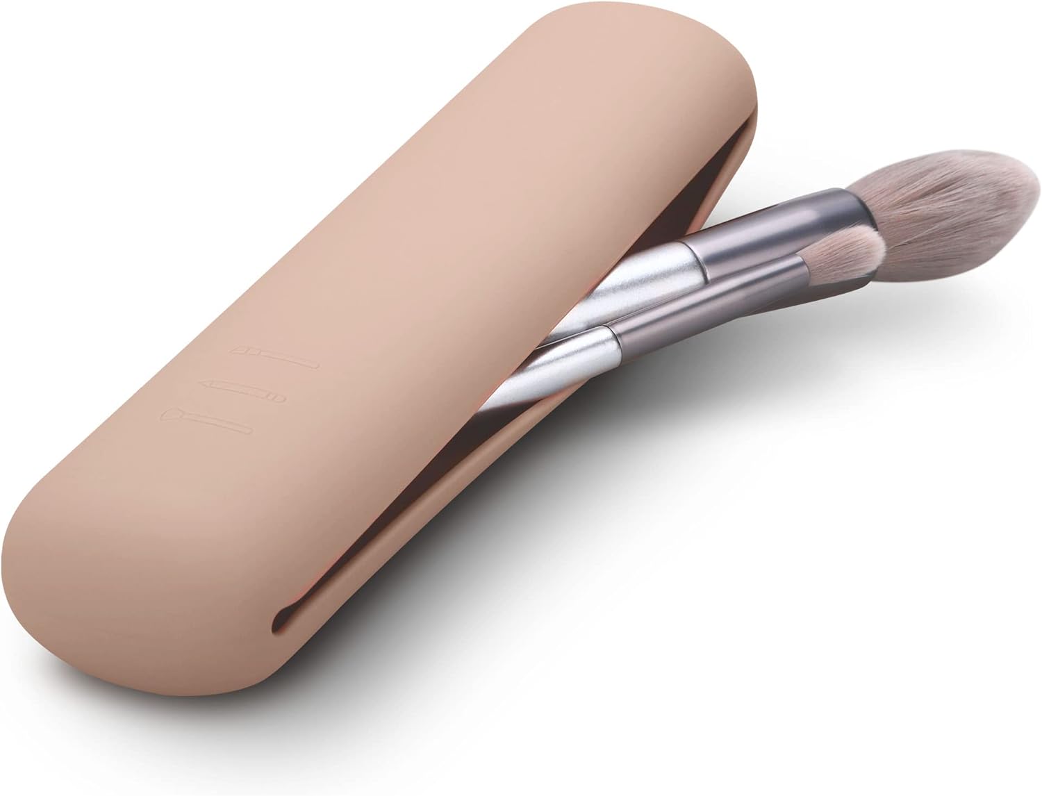 FERYES Travel Makeup Brush Holder, Silicon Trendy and Portable Cosmetic Face Bru...
