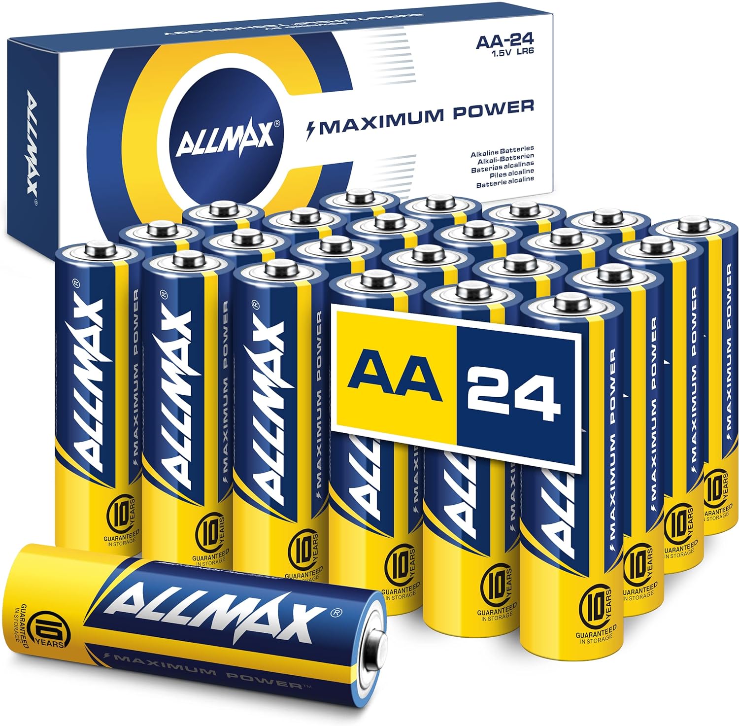 Allmax AA Maximum Power Alkaline Double A Batteries (24 Count) – Ultra Long-Last...