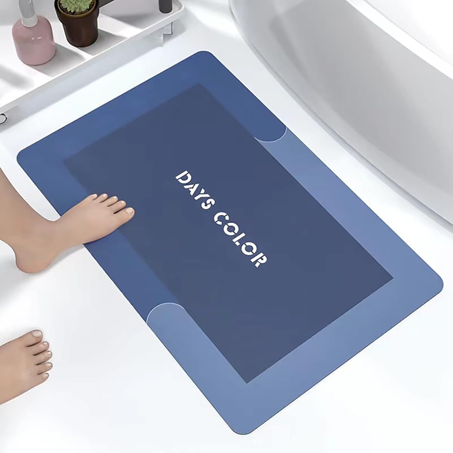 Bath Mat 40 x 60 cm, Bath Mat Non Slip Anti-Mould, Super Absorbent Quick Dry Rub...