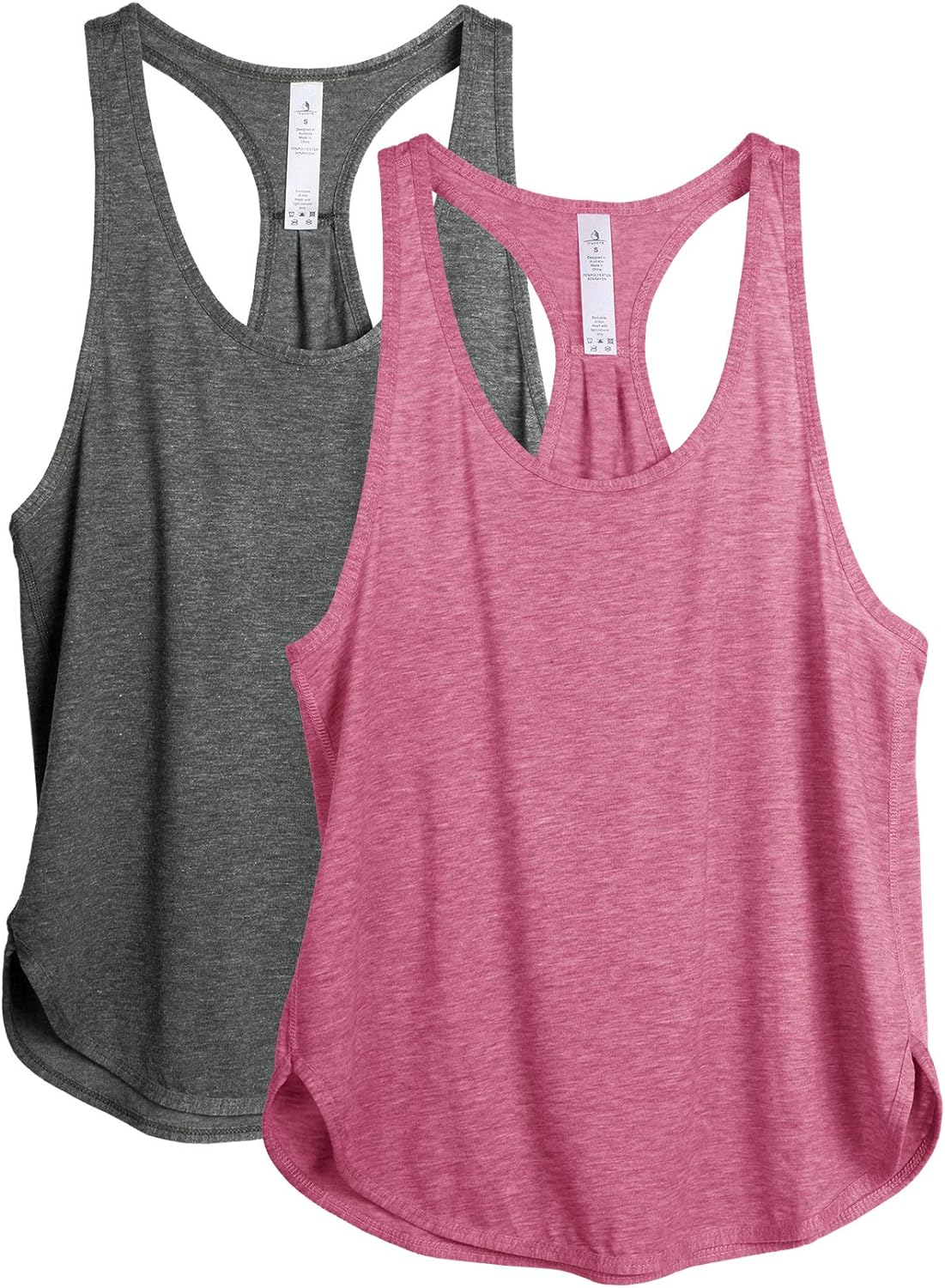 icyzone Workout Tank Tops for Women - Athletic Yoga Tops, Racerback Running Vest...