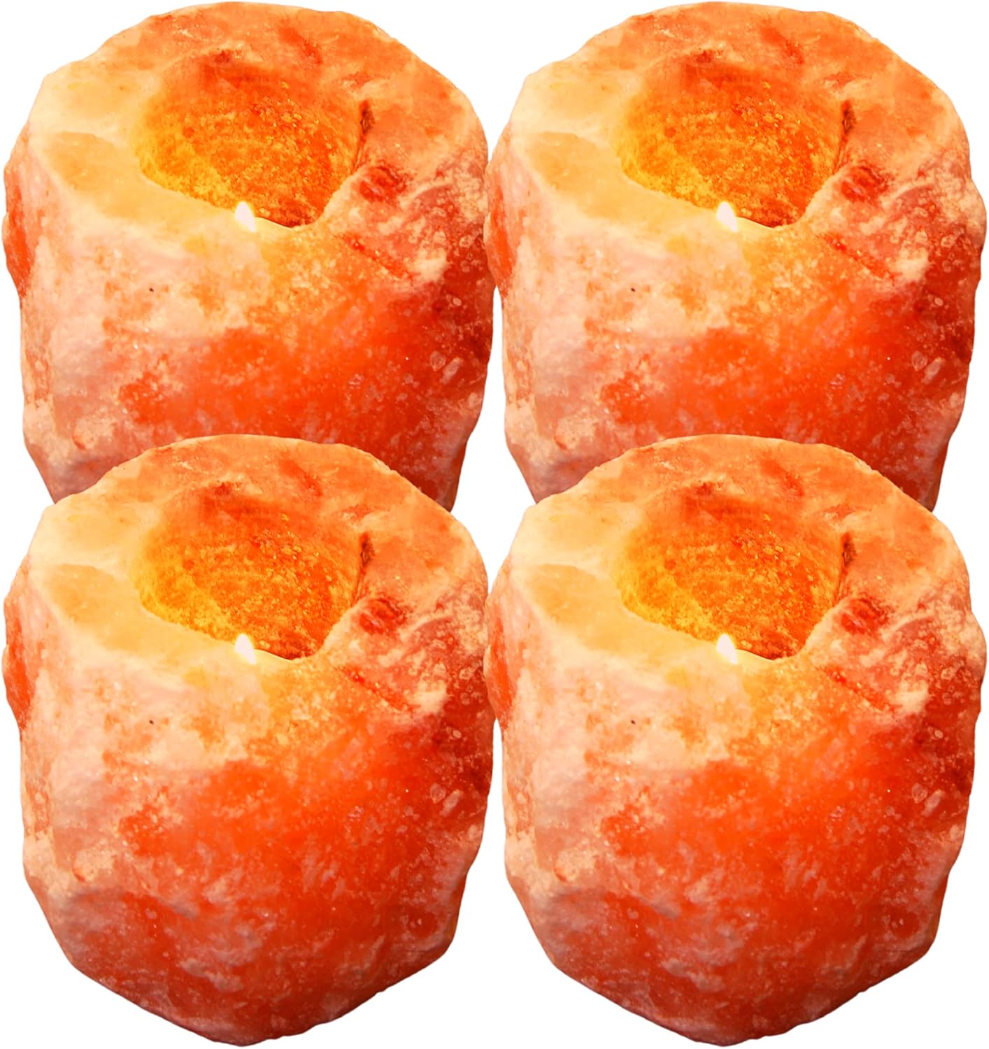 Klass 4 x Set Himalayan Salt Lamp Tea Light Candle Holder,Natural Pink Tea Light...