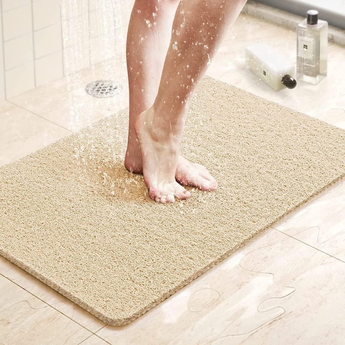 MTWSJIA Bath Mat for Inside Shower, Loofah Shower Mat Non Slip Anti Mould Antiba...