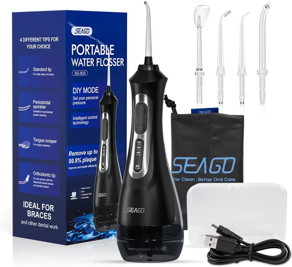 Water Flossers for Teeth Cordless, Seago Water Flosser Rechargeable Oral Irrigat...