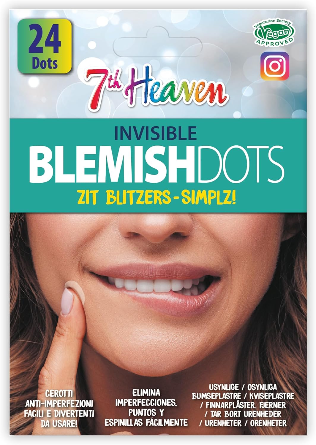 7th Heaven Invisible Blemish Dots – 24 Dots Per Pack – Clear Hydrocolloid Pimple...