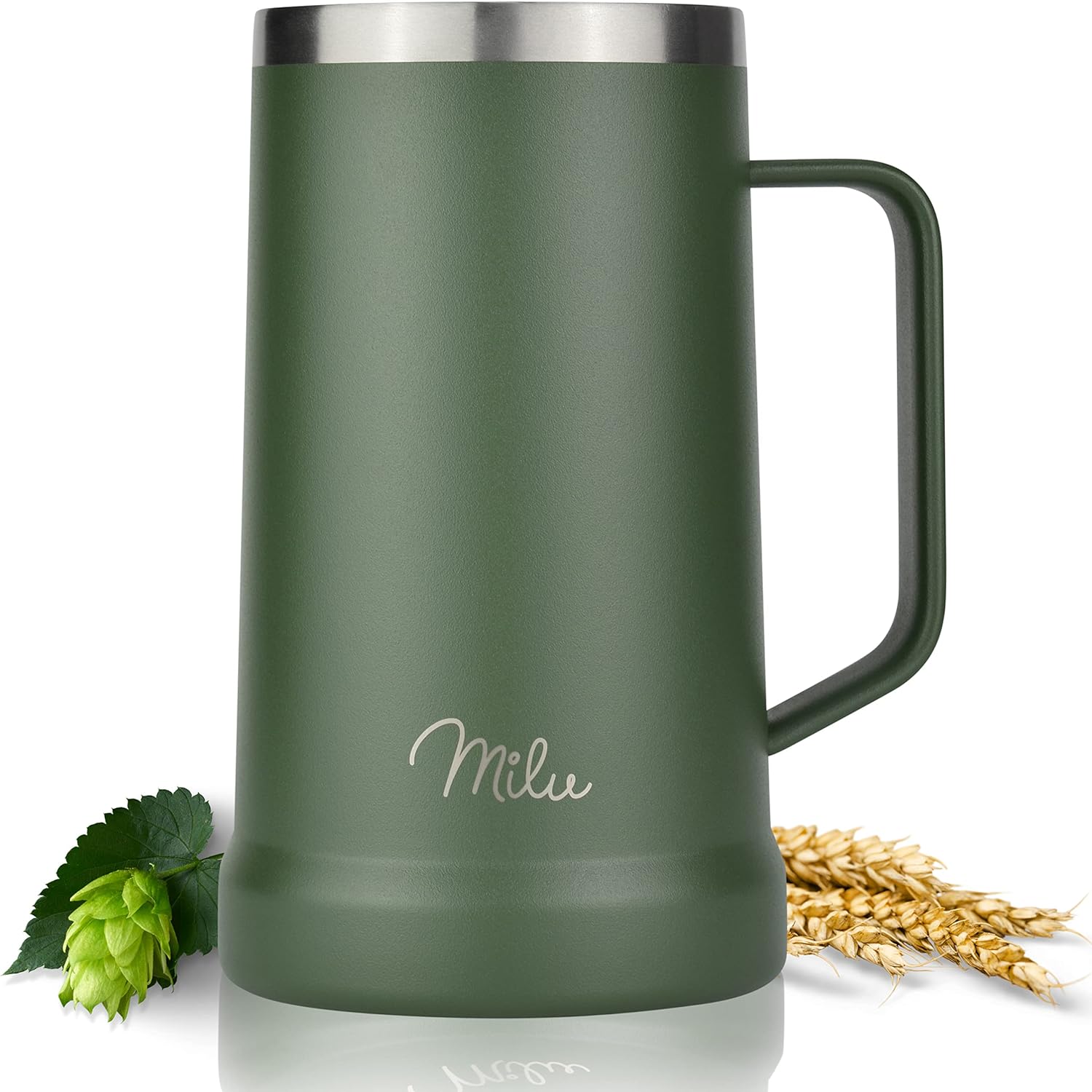 Milu Beer Mug Stainless Steel Insulated | Beer Glass with Removable lid | Thermo...