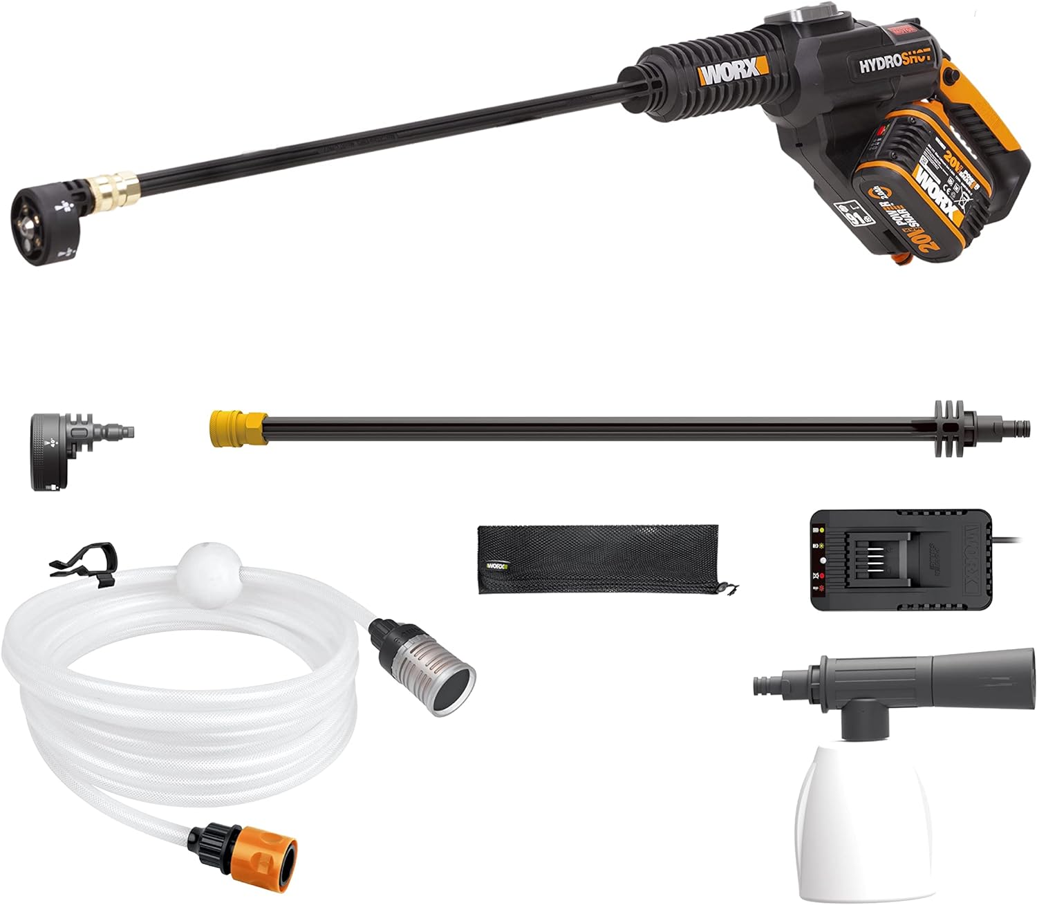 WORX 20V Cordless Hydroshot Pressure Washer WG630E.5 Car Washer, Suitable for Pa...
