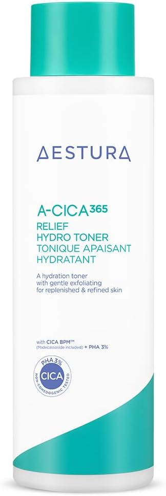 AESTURA A-CICA365 RELIEF HYDRO TONER, Daily Soothing Toning Essence, CICA BPM Co...