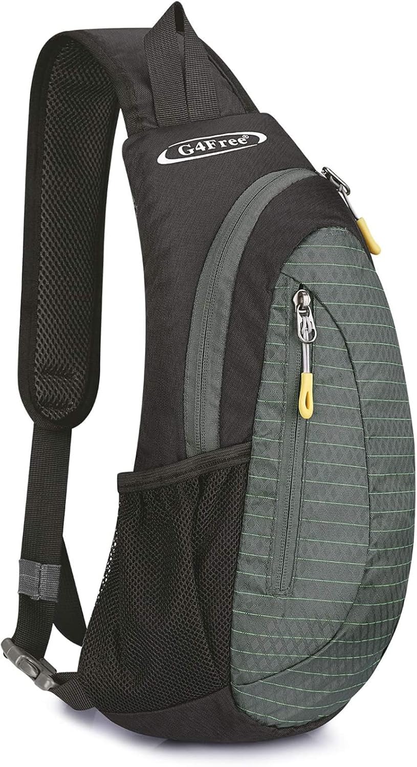 G4Free Men's Sling Schulter Rucksäcke Internal Frame Backpacks S Black and Grey