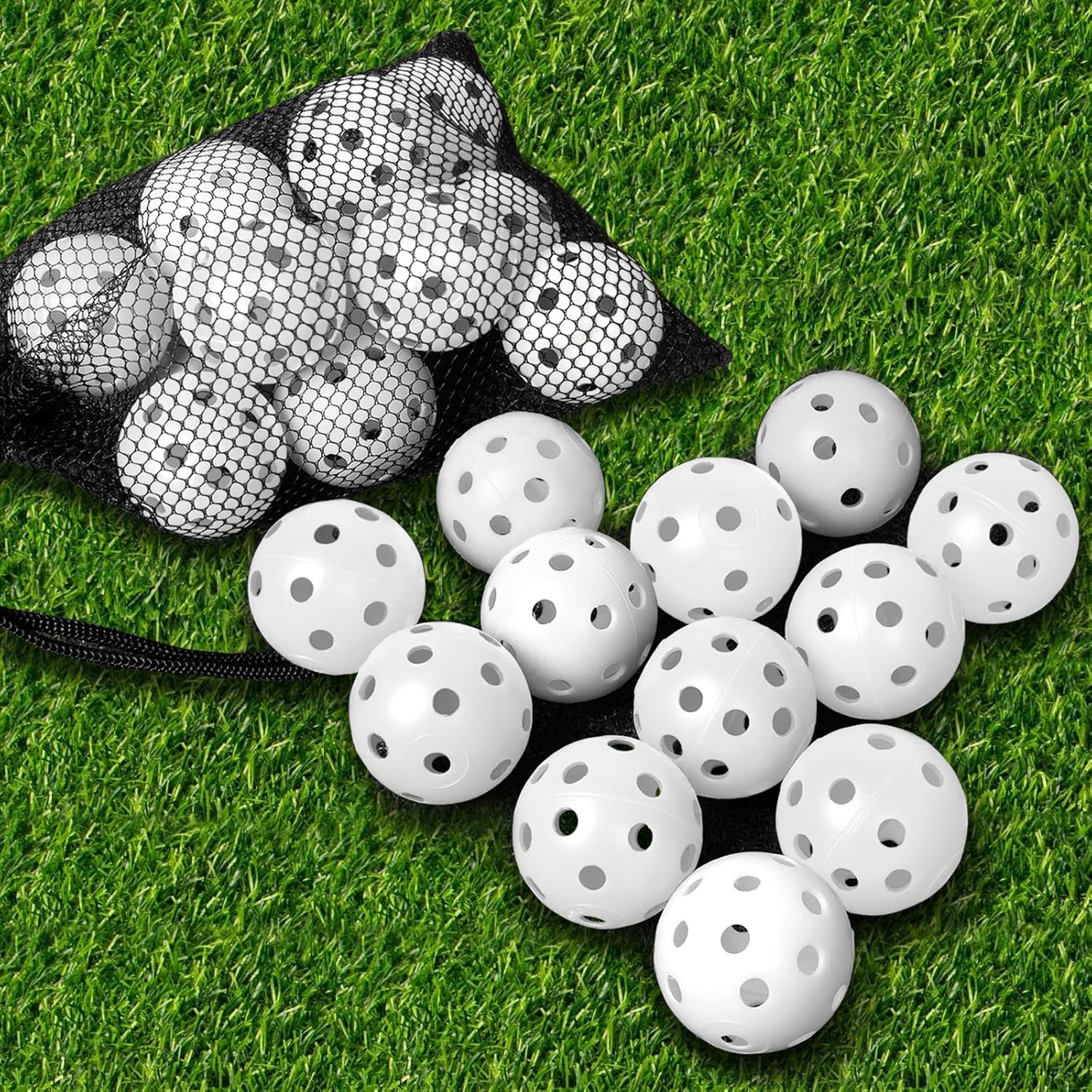 THIODOON Golf Practice Ball Air Flow Hollow Practice Golf Balls 40mm Plastic Gol...