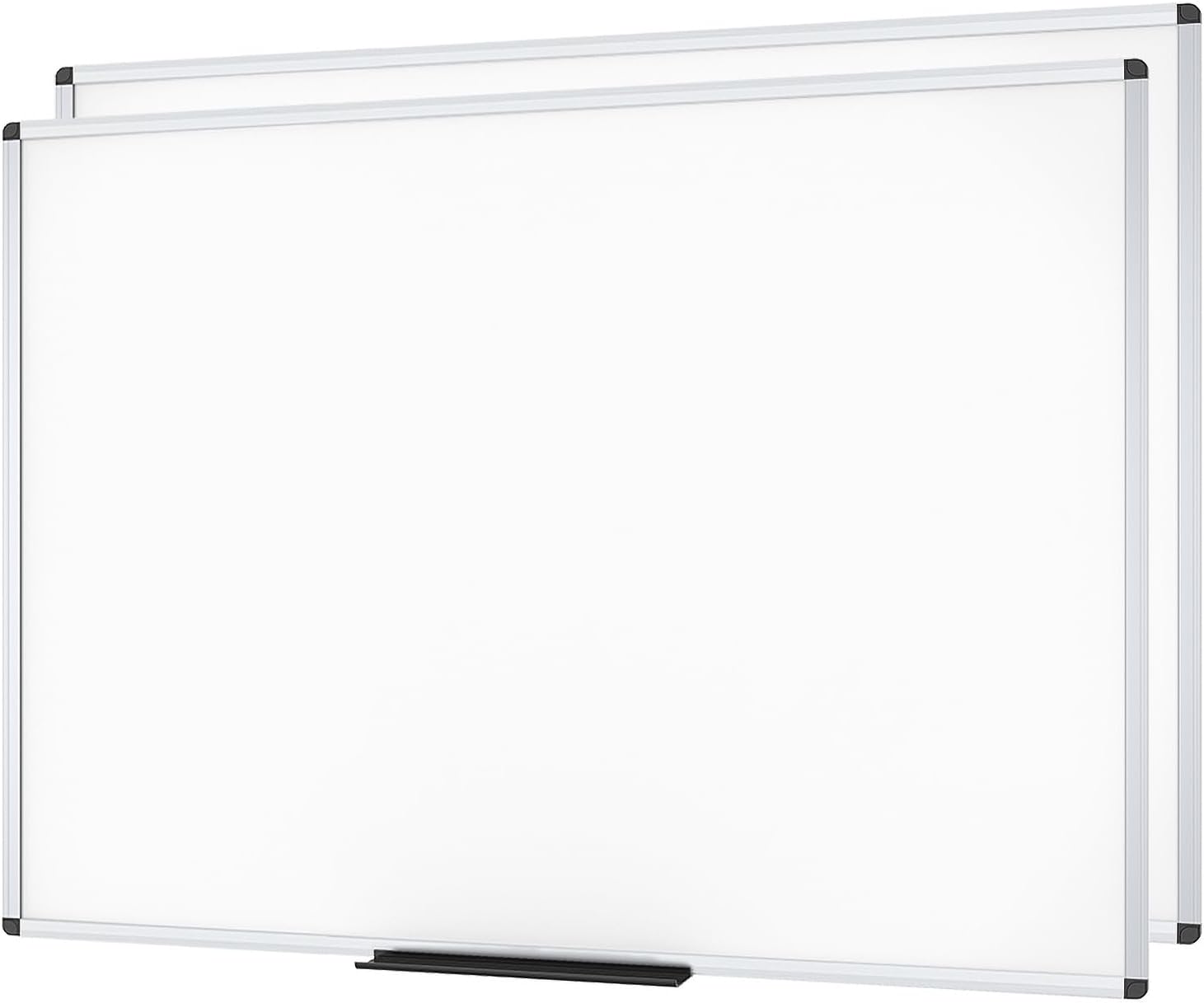 VIZ-PRO Dry Wipe Magnetic Whiteboard, Silver Alumi...