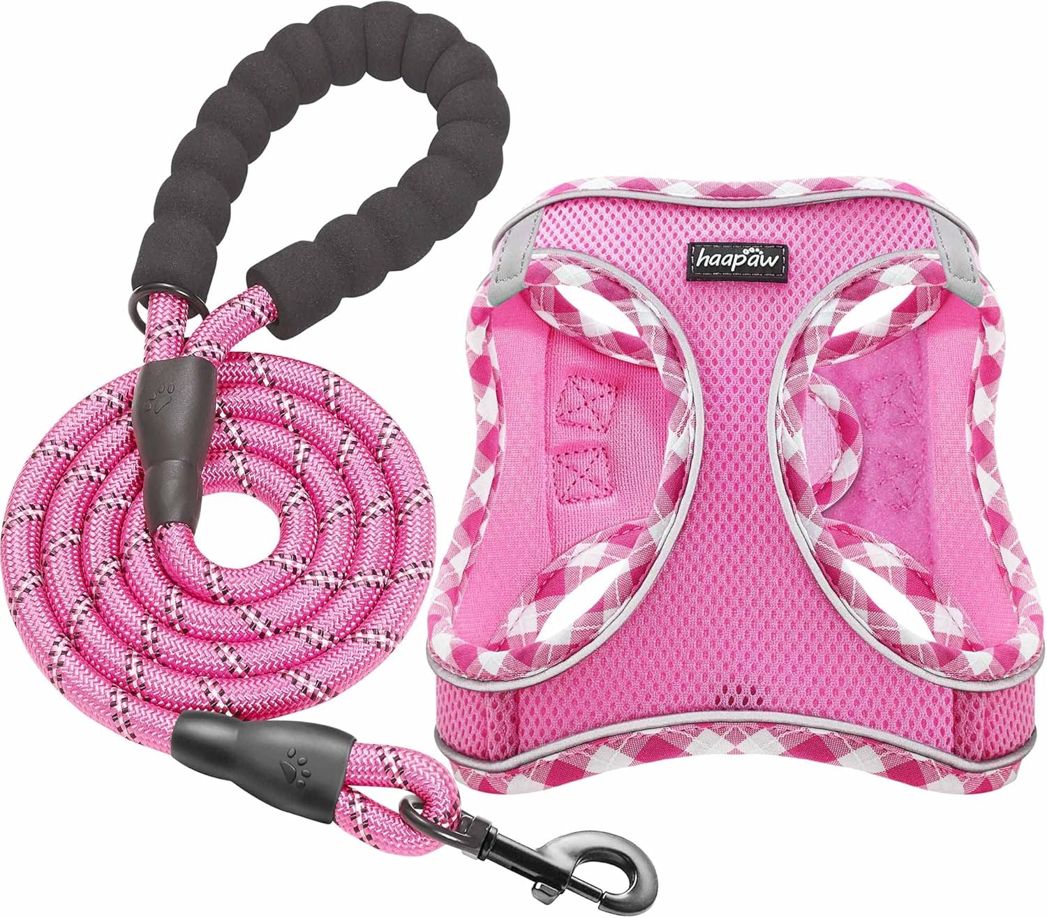haapaw Dog Harness and Lead Set, No Pull Adjustable Reflective Step-in Puppy Har...