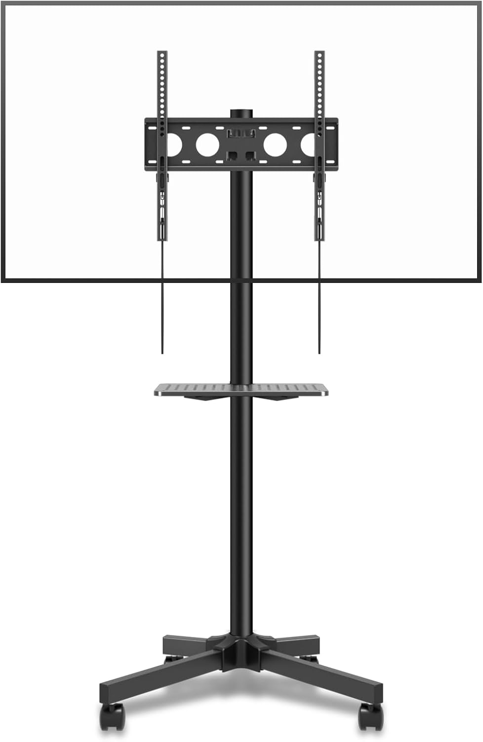 XINLEI Mobile TV Stand on Wheels, Portable TV Trolley with Shelf for 21-60 inch...