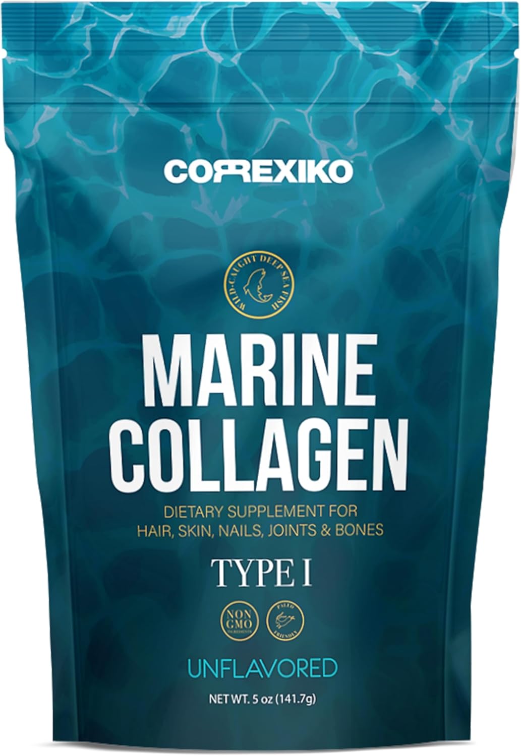 CORREXIKO Marine Collagen Powder Supplement Unflavoured - 10,000mg Double Hydrol...