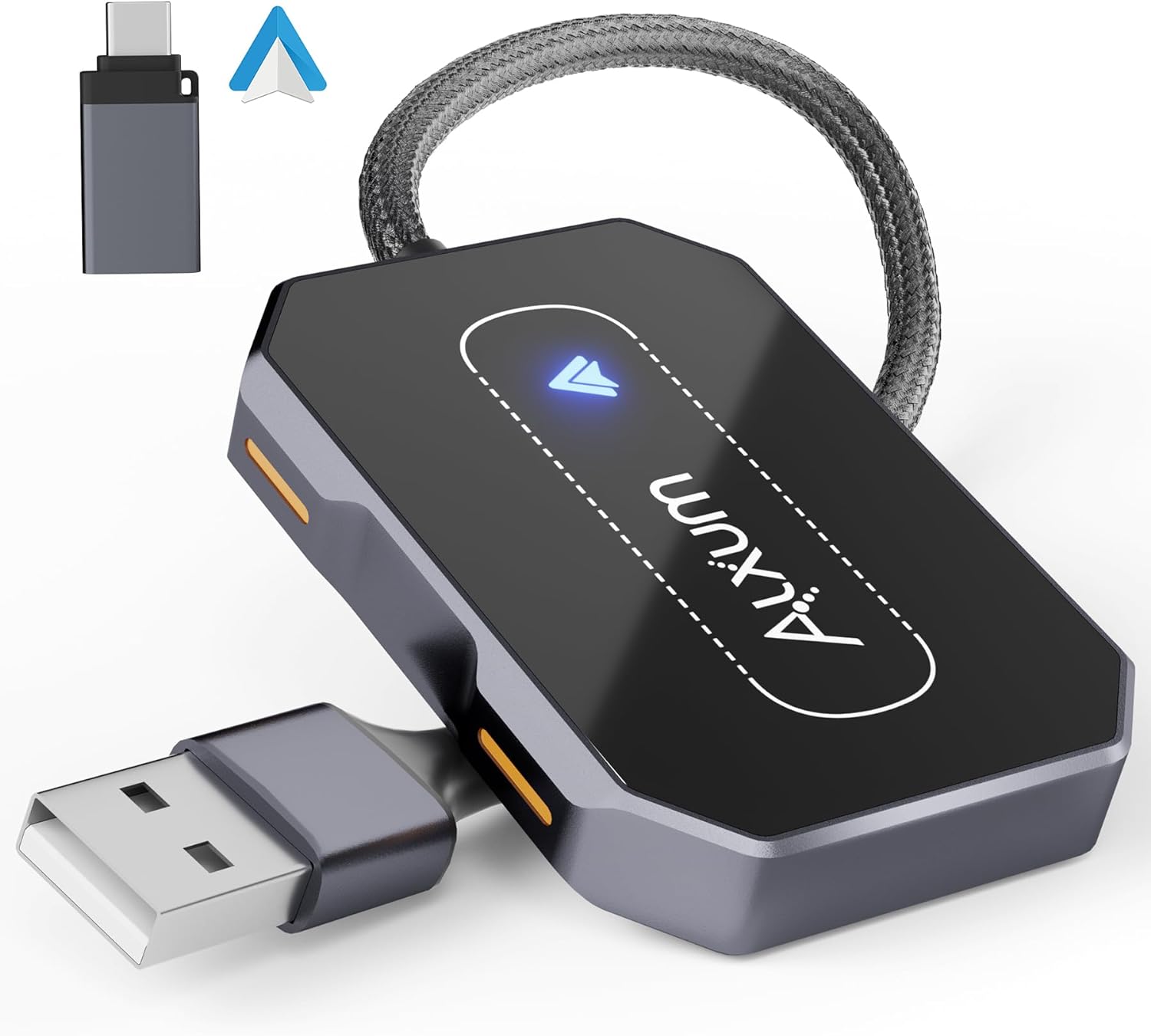 Alxum Android Auto Wireless Adapter, Wired to Wireless Android Auto Dongle for O...