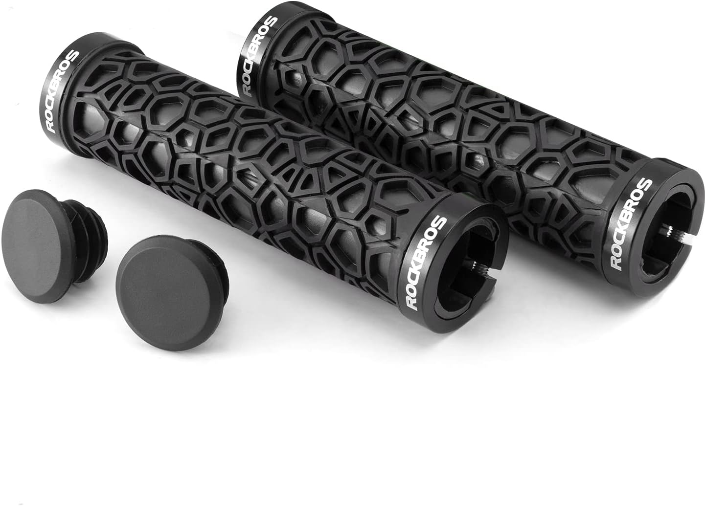 ROCKBROS Bicycle Handlebar Grips Aluminum Alloy Double Lock-on Bike Grips Anti-s...