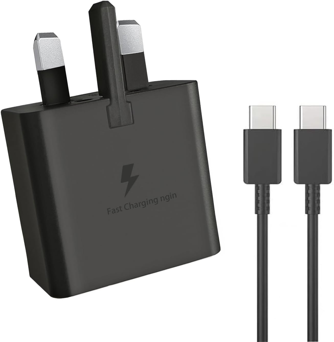 25W Samsung Galaxy Fast Charger Plug, USB C Plug and Cable for Galaxy S24 S20, S...