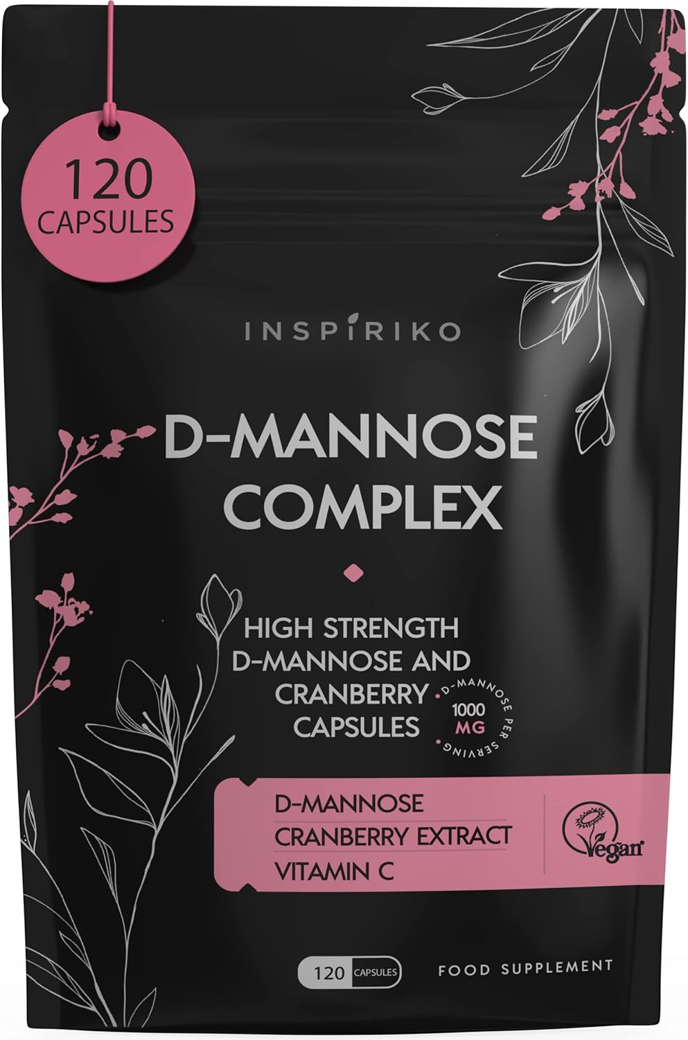 D-Mannose 1000Mg Tablets Complex – 3-in-1 Preventative Formula with High-Strengt...