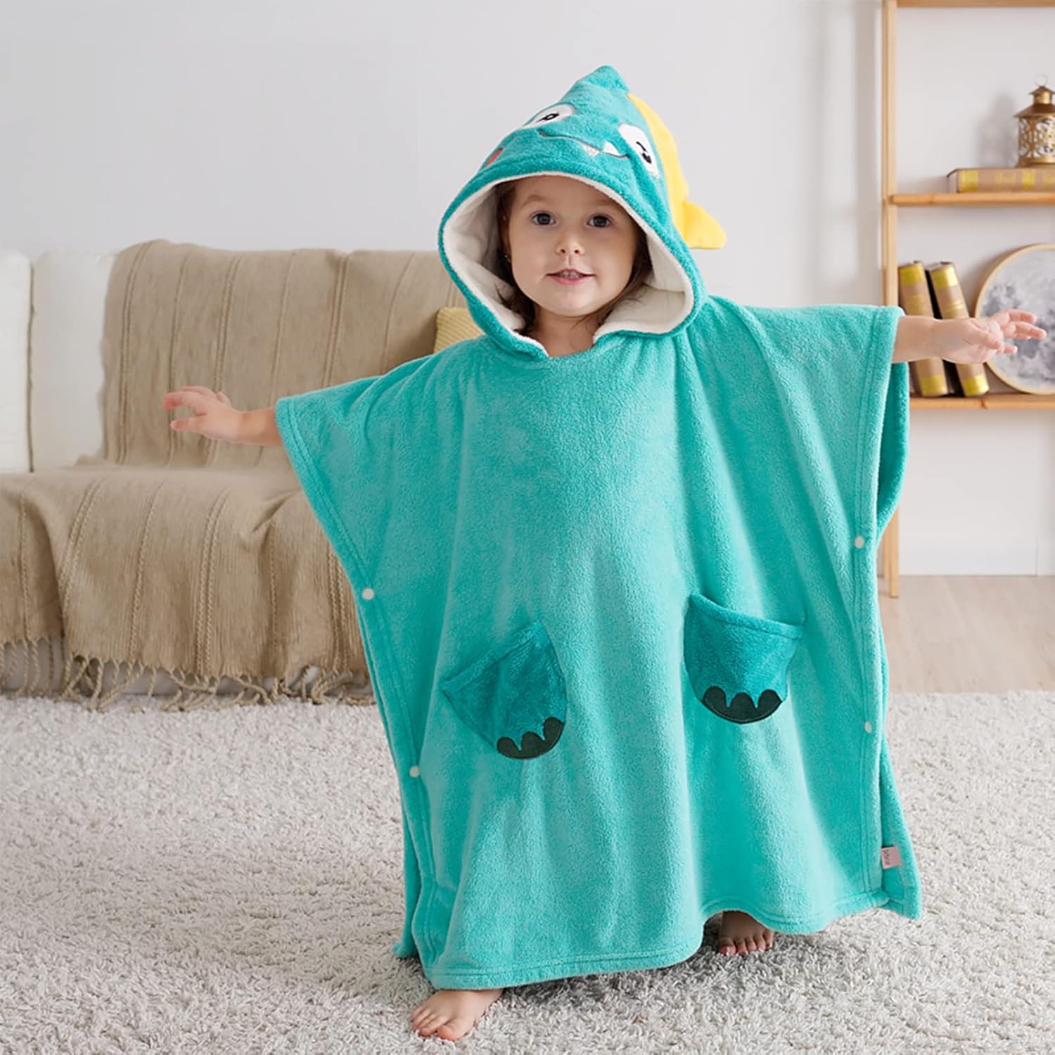 Bebamour Baby Hooded Towels Wearable Hooded Towel for Boys Girls Absorbent Hoode...