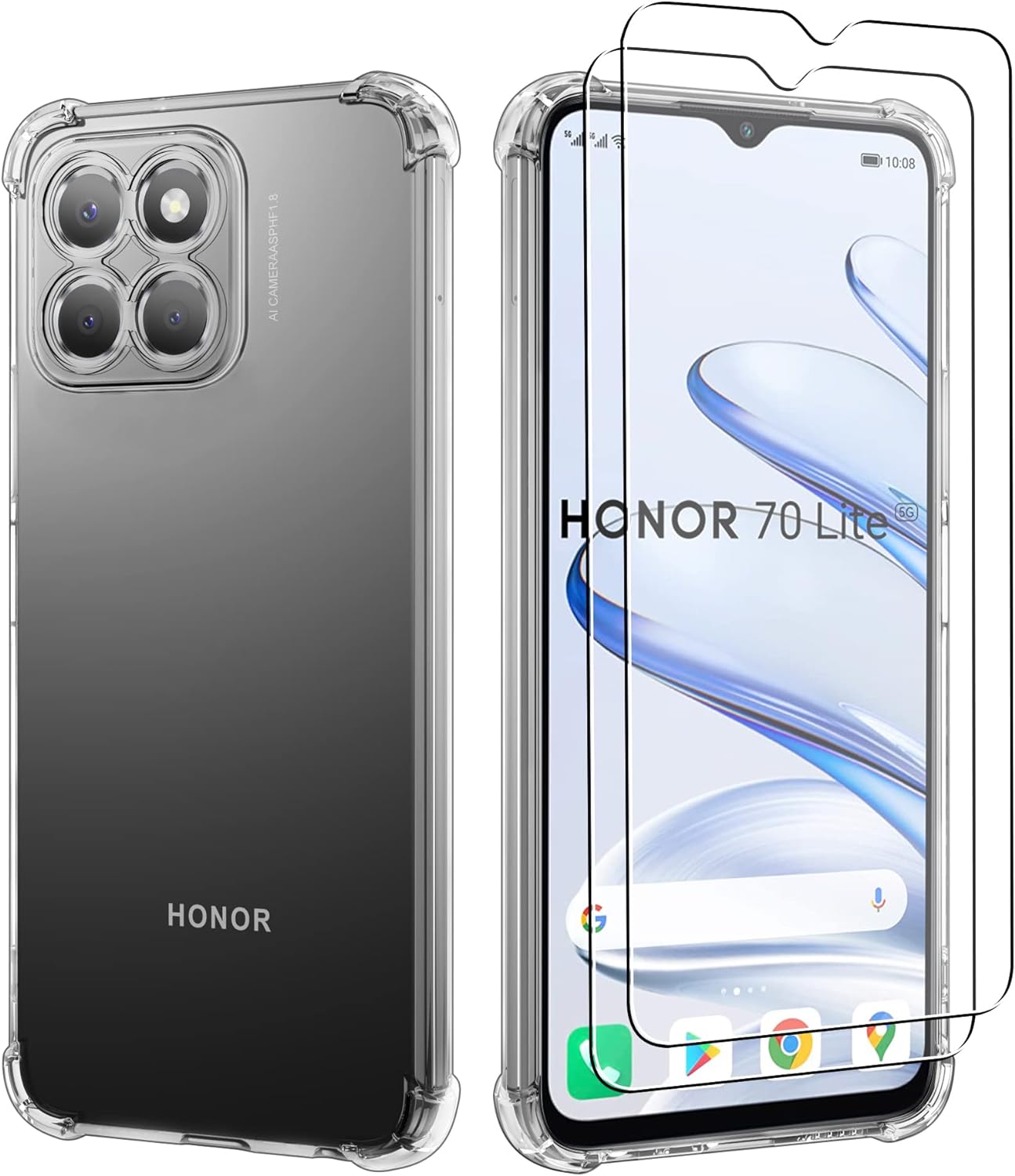 iCatchy Case for Honor 70 Lite Phone Shockproof Transparent Anti-Scratch Bumper...