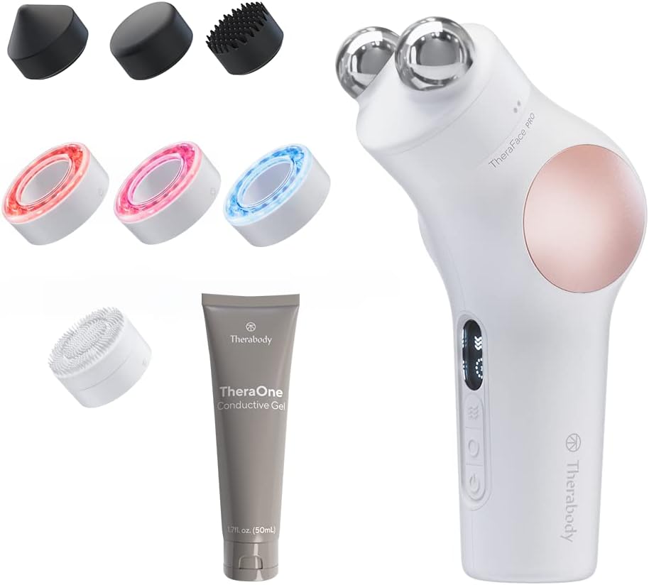 TheraFace PRO Microcurrent Facial Device - 8-in-1 Compact Face Massager, Facial...