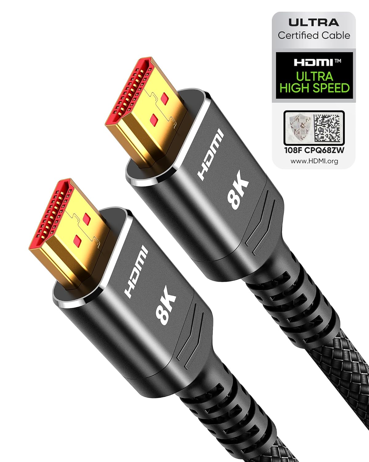 Highwings 8K HDMI Cable 3m, HDMI 2.1 Cable 8K, Certified HDMI Cable 48Gbps UHD H...