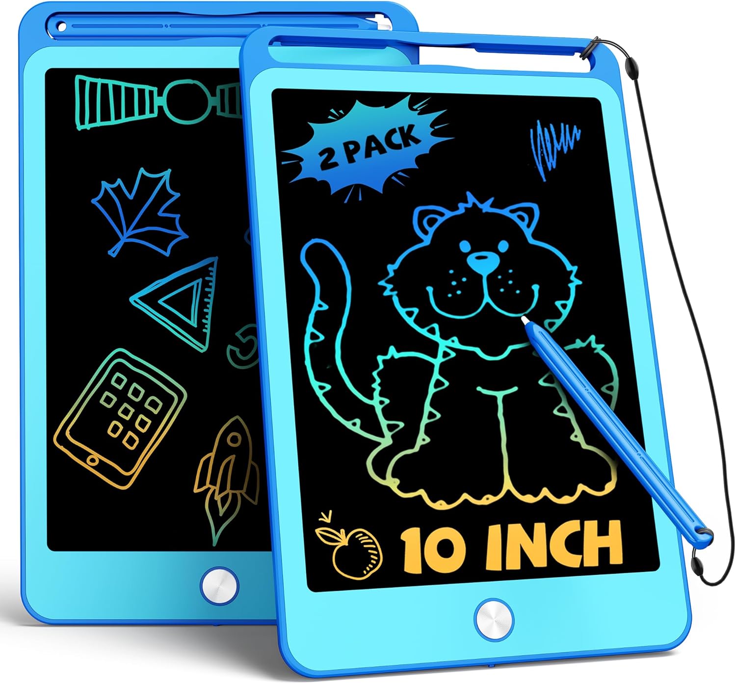 TEKFUN 2Pack LCD Writing Tablet for Kids,10 Inch Doodle Board Drawing Board Draw...