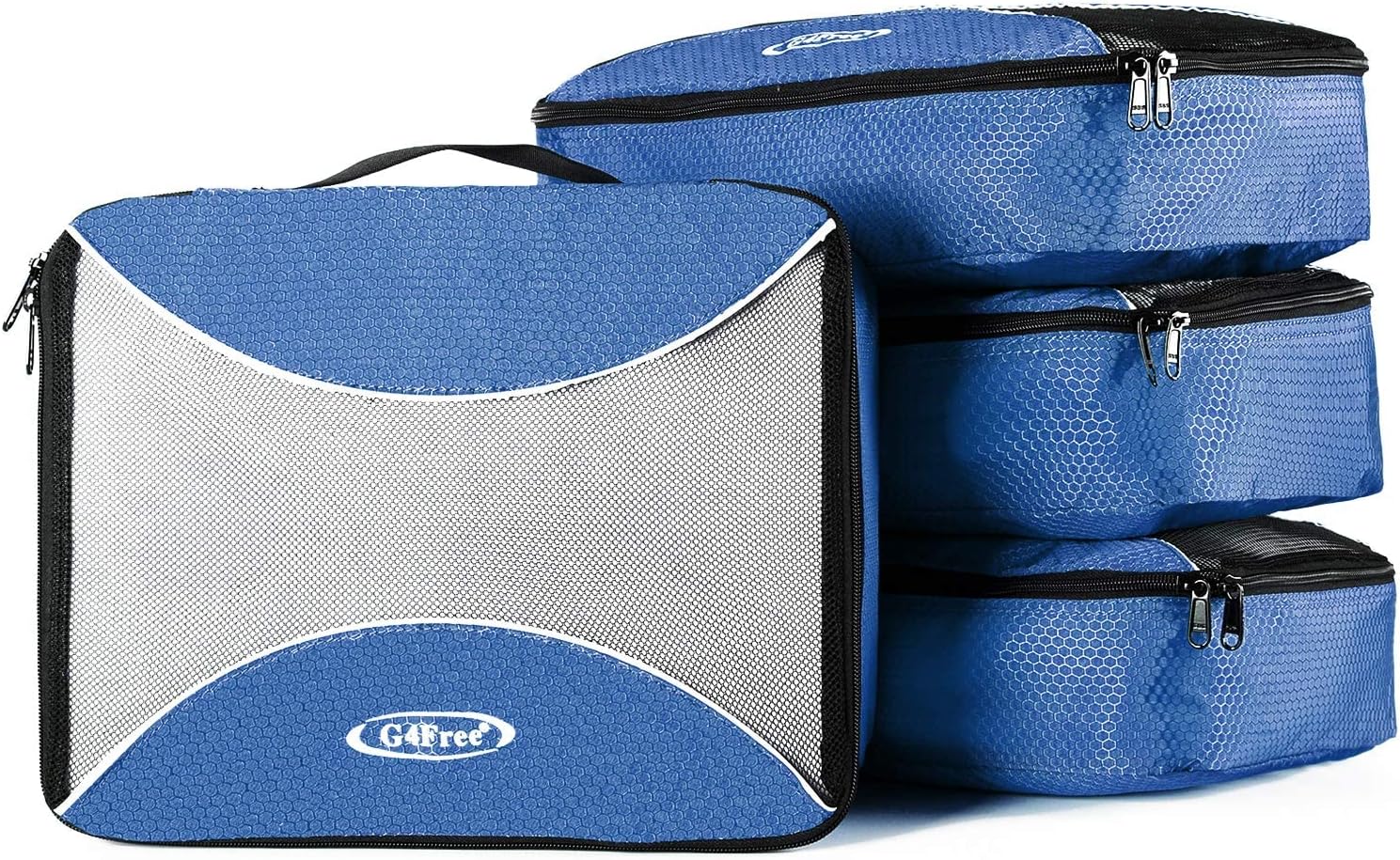 G4Free 4pcs Packing Cubes Value Set for Travel Luggage Organizers L 4pcs-blue
