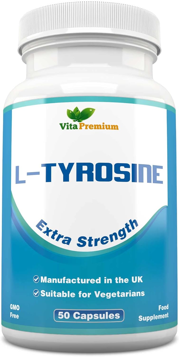 Premium L Tyrosine Supplement - Optimal Strength L-Tyrosine Easy to Swallow Caps...