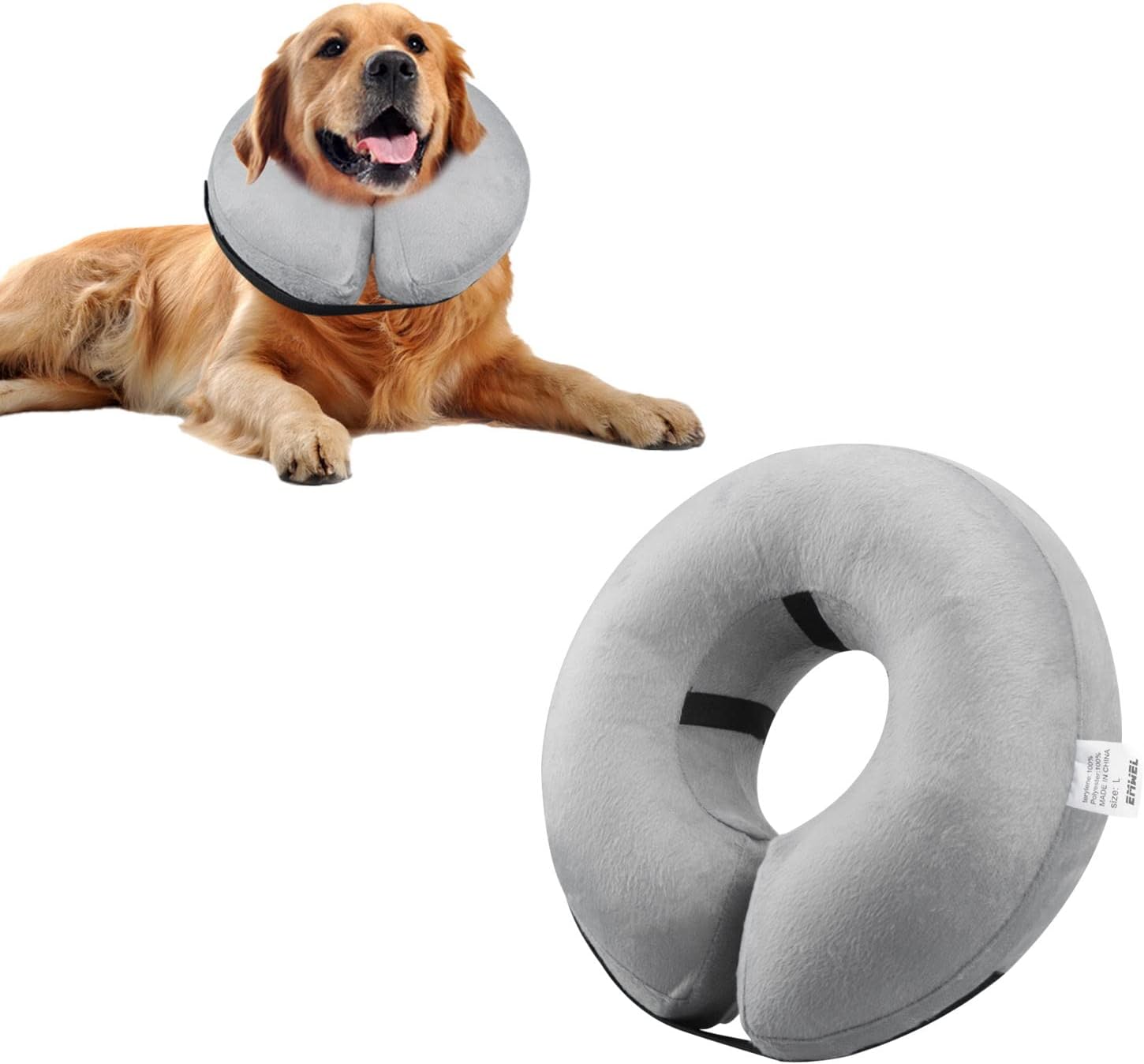 Emwel Pet Inflatable Collar for Large Dogs, Comfy Pet Collar Cone for Revecovery...