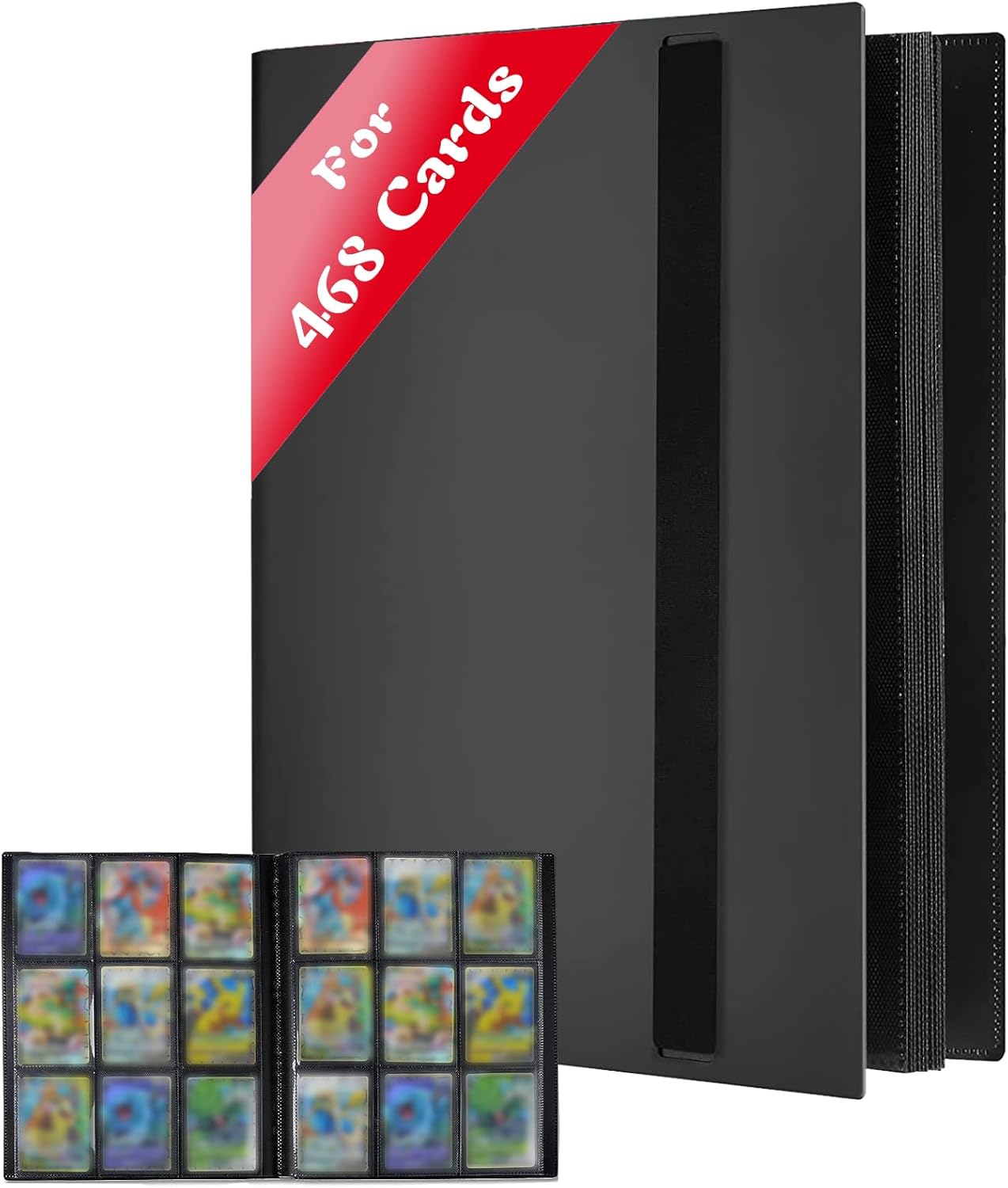 JUSONEY Trading Card Album Folder - 9 Pocket Sports Trading Card Binder for 468...