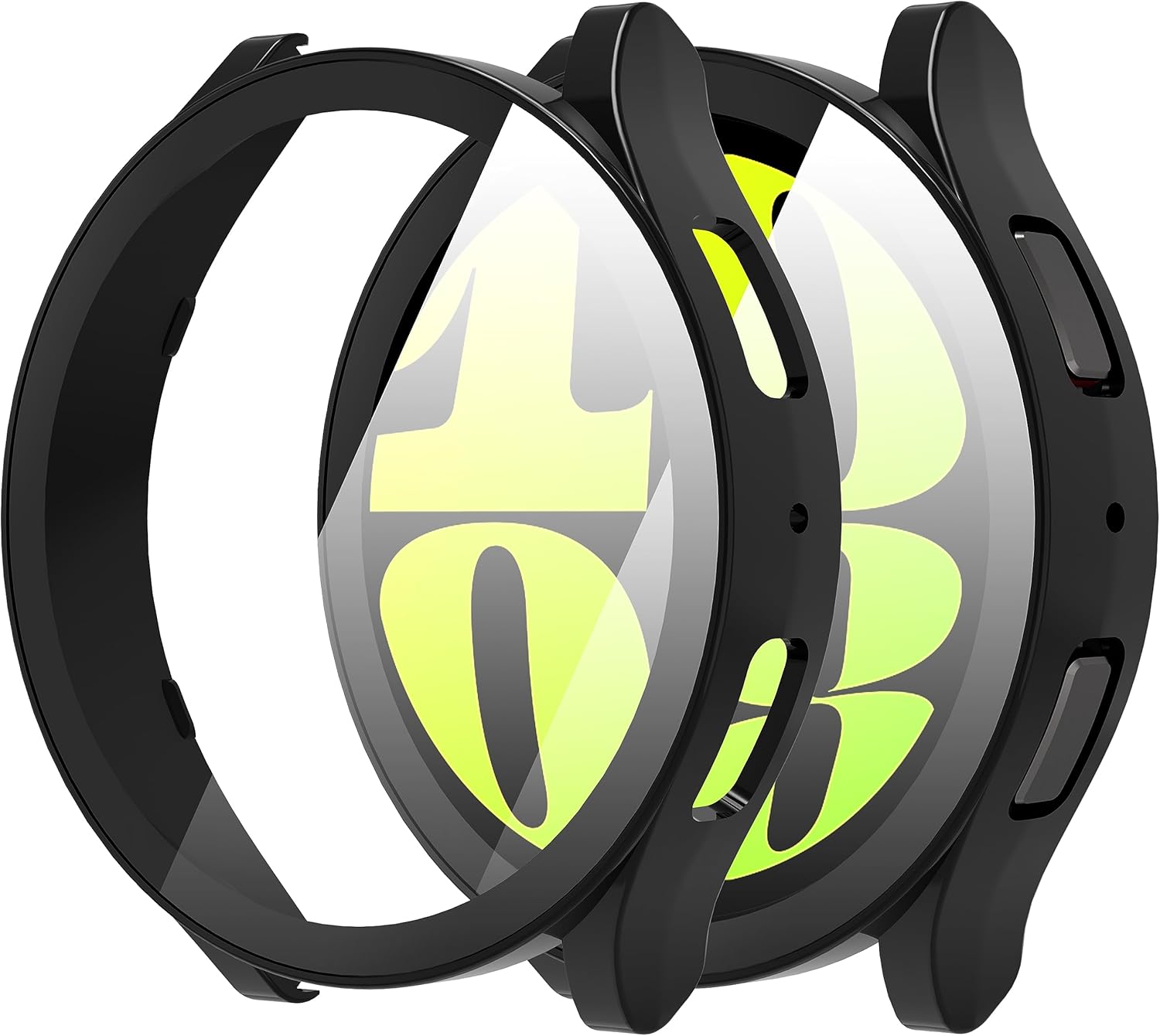 Diruite 2-Pack Case for Samsung Galaxy Watch 6 40mm Tempered Glass Screen Protec...
