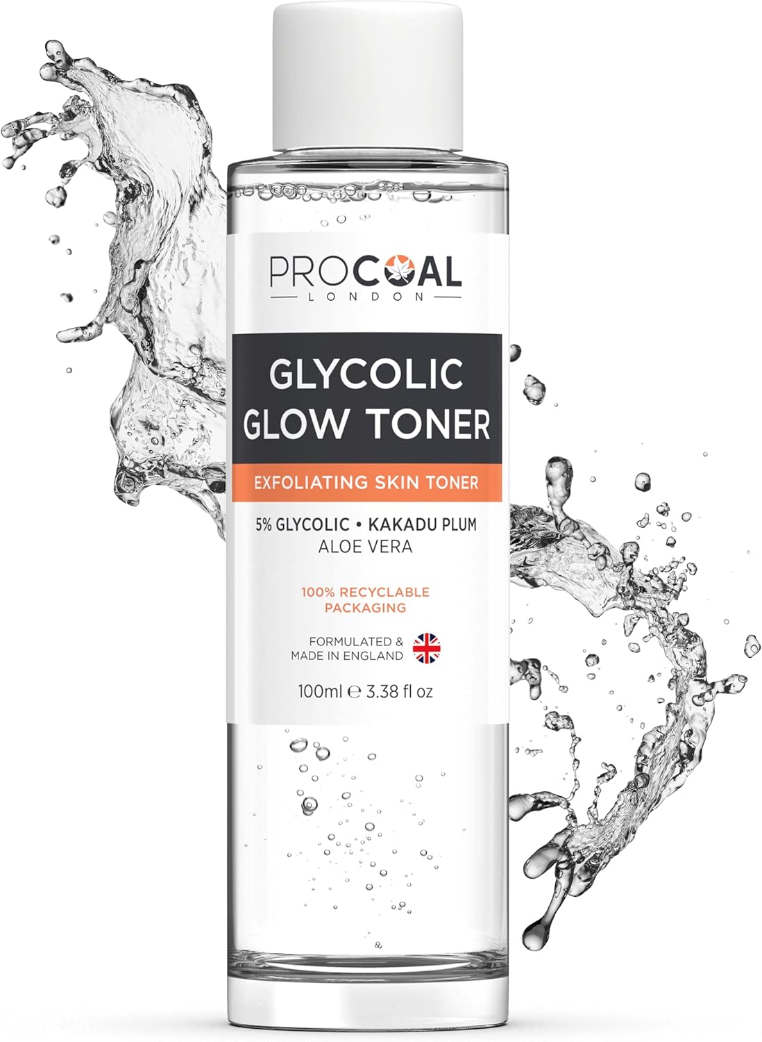 Glycolic Glow Toner with Vitamin C & Aloe Vera by Procoal - Pore Minimizer, Brig...