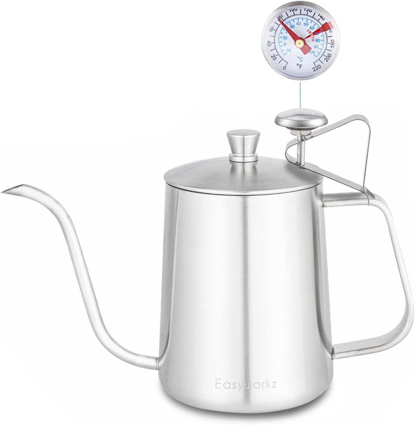 Easyworkz Gage Gooseneck Pour Over Coffee Kettle 600ml with Thermometer Stainles...