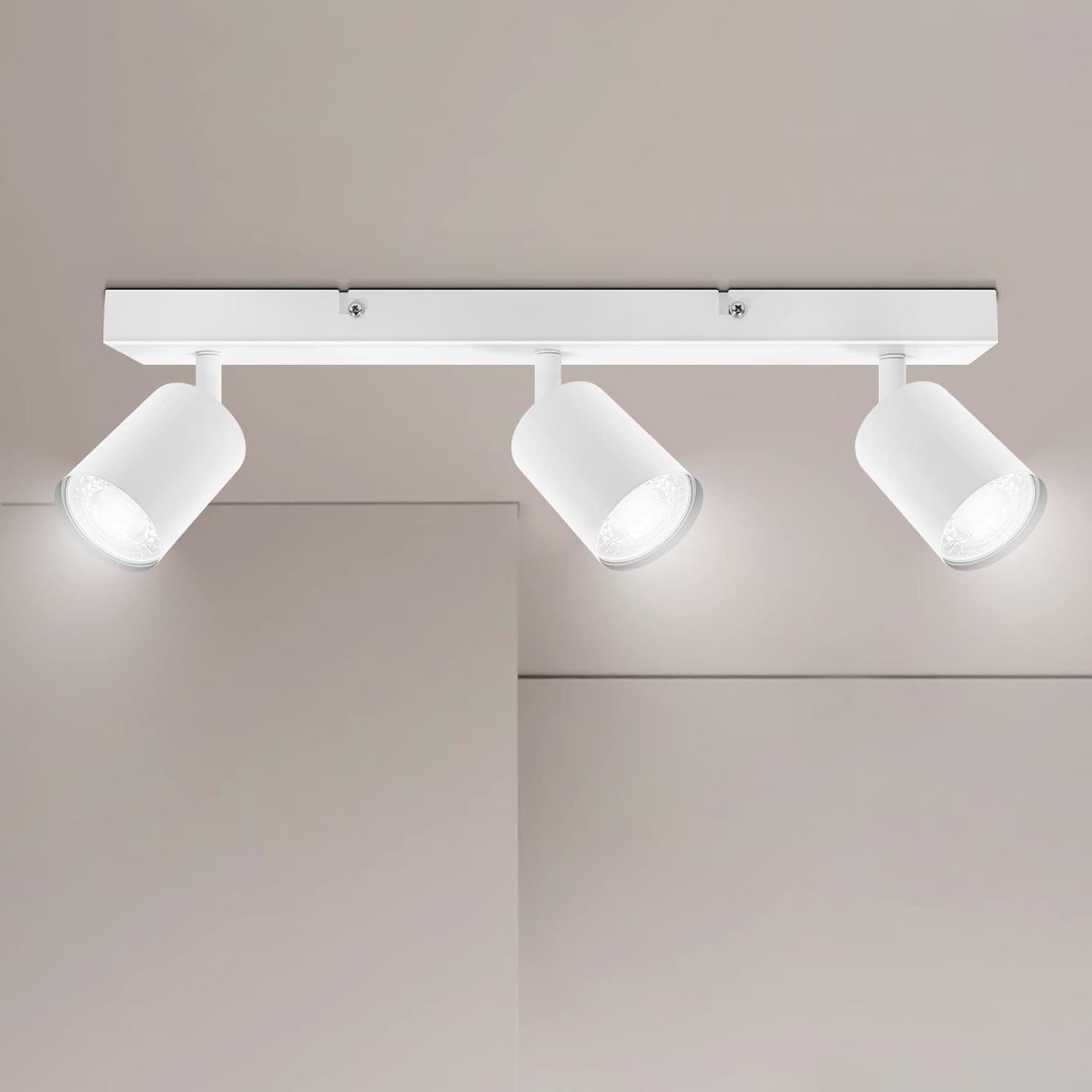 Ketom 3 Way Adjustable Ceiling Spotlight, GU10 LED Ceiling Light Rotatable, Bulb...