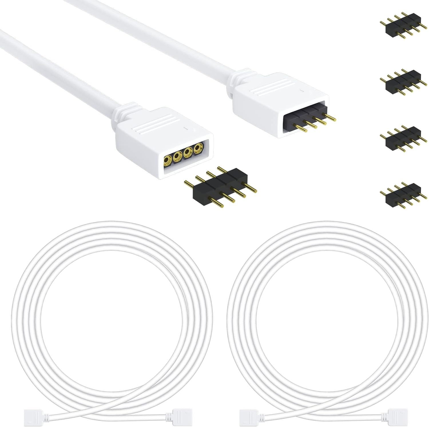REDTRON LED Strip Light Extension Cable, 2 Pack 6.56ft/2M 4Pin LED RGB Extension...