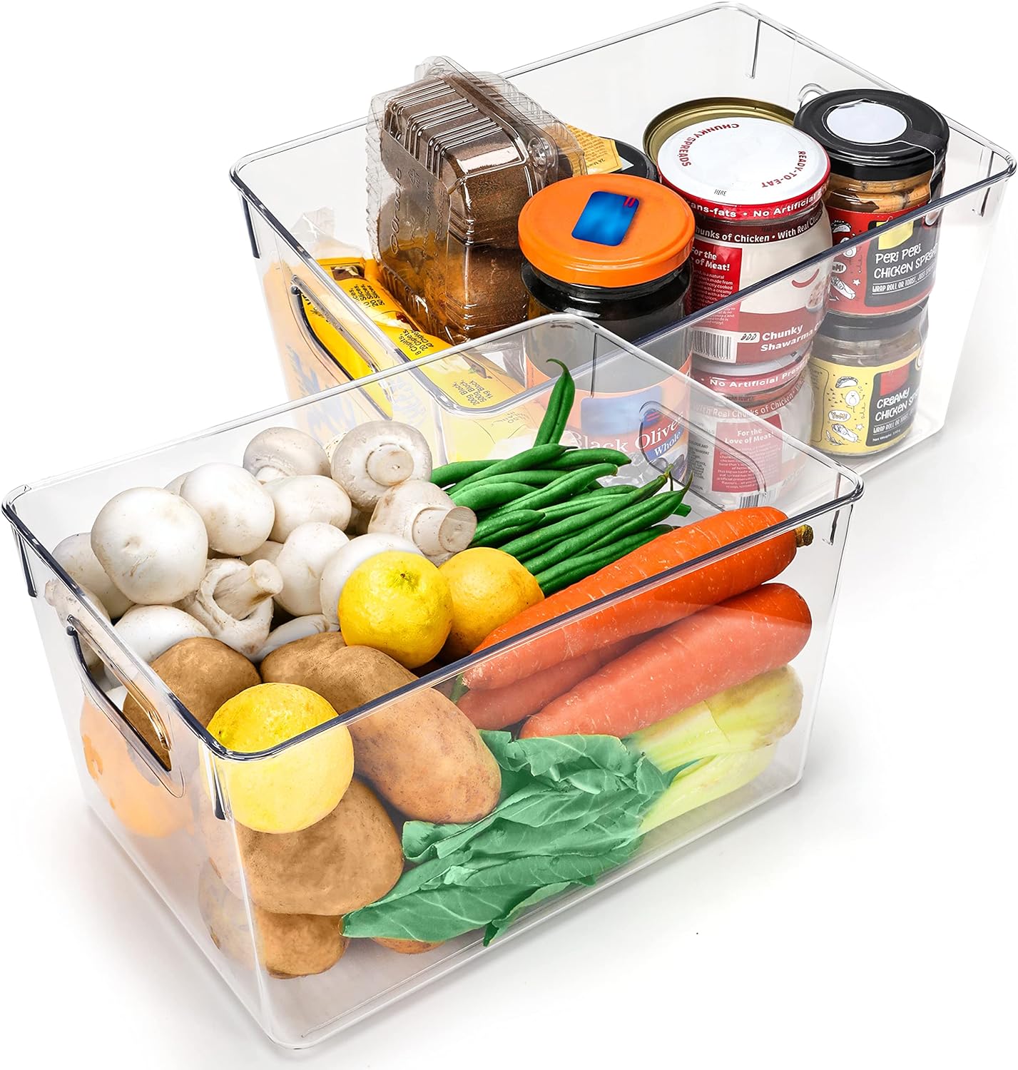 Kurtzy 2 Pack of Kitchen Fridge & Cupboard Storage Trays - 26cm/10.24 Inches Ove...