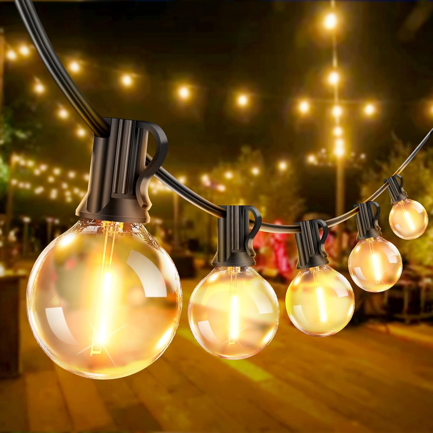 PBGMRT Festoon Lights Outdoor Mains Powered - 65Ft 20m G40 Garden String Lights...