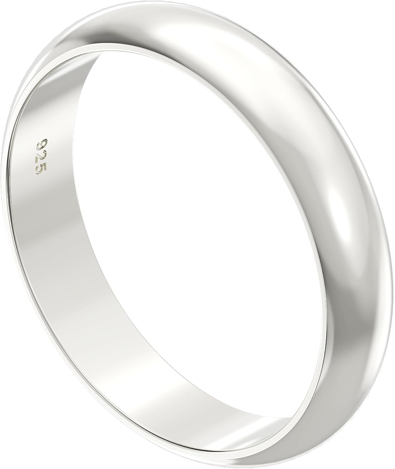 Aeon 925 Sterling Silver Court Wedding Ring – 3/5mm | Comfort Fit for Men & Wome...