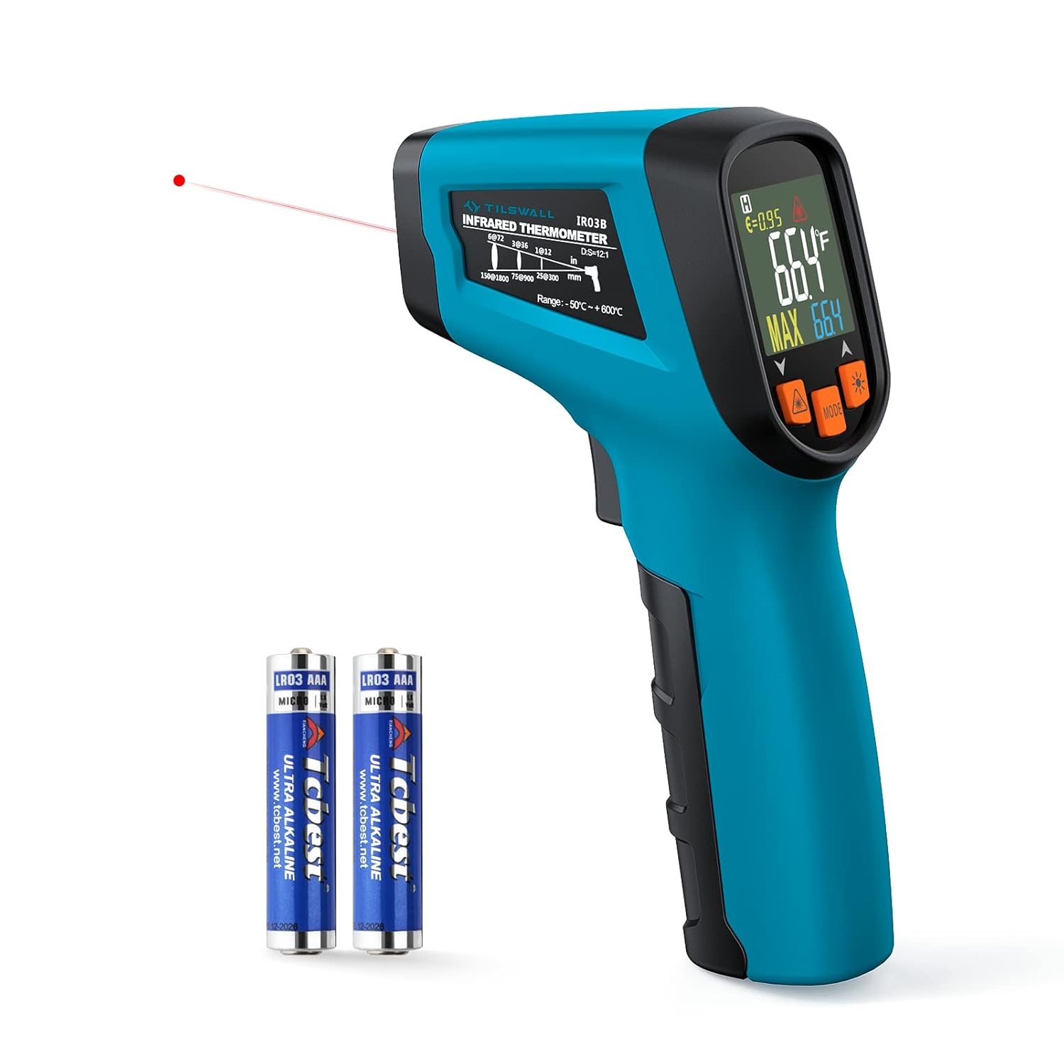 Tilswall Infrared Thermometer Non-Contact Digital Laser Temperature Gun, -50℃~60...