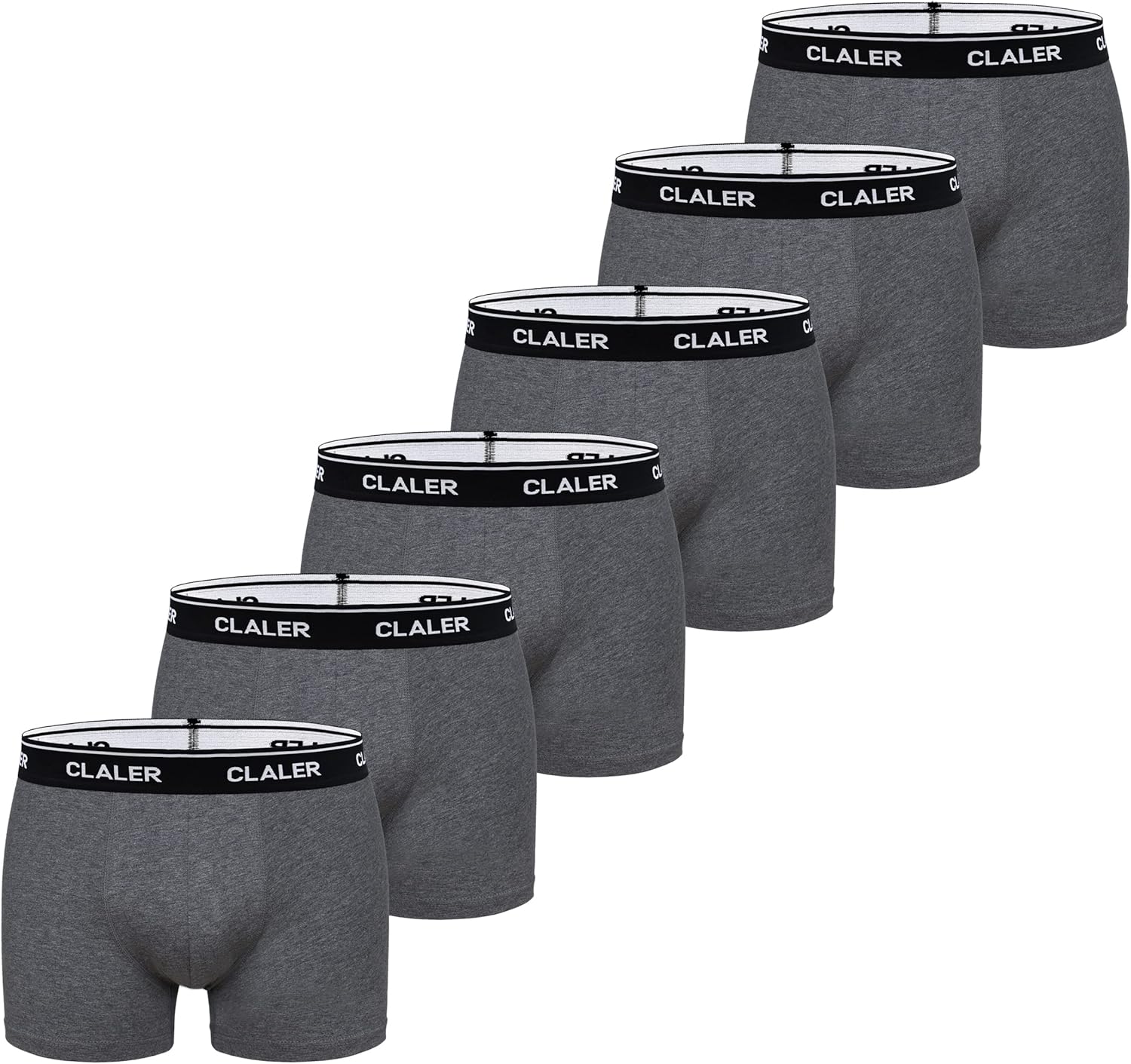 CLALER Boxer Shorts Mens 6 Pack Cotton Trunks Stretchy Soft Fitted Boxer Briefs...