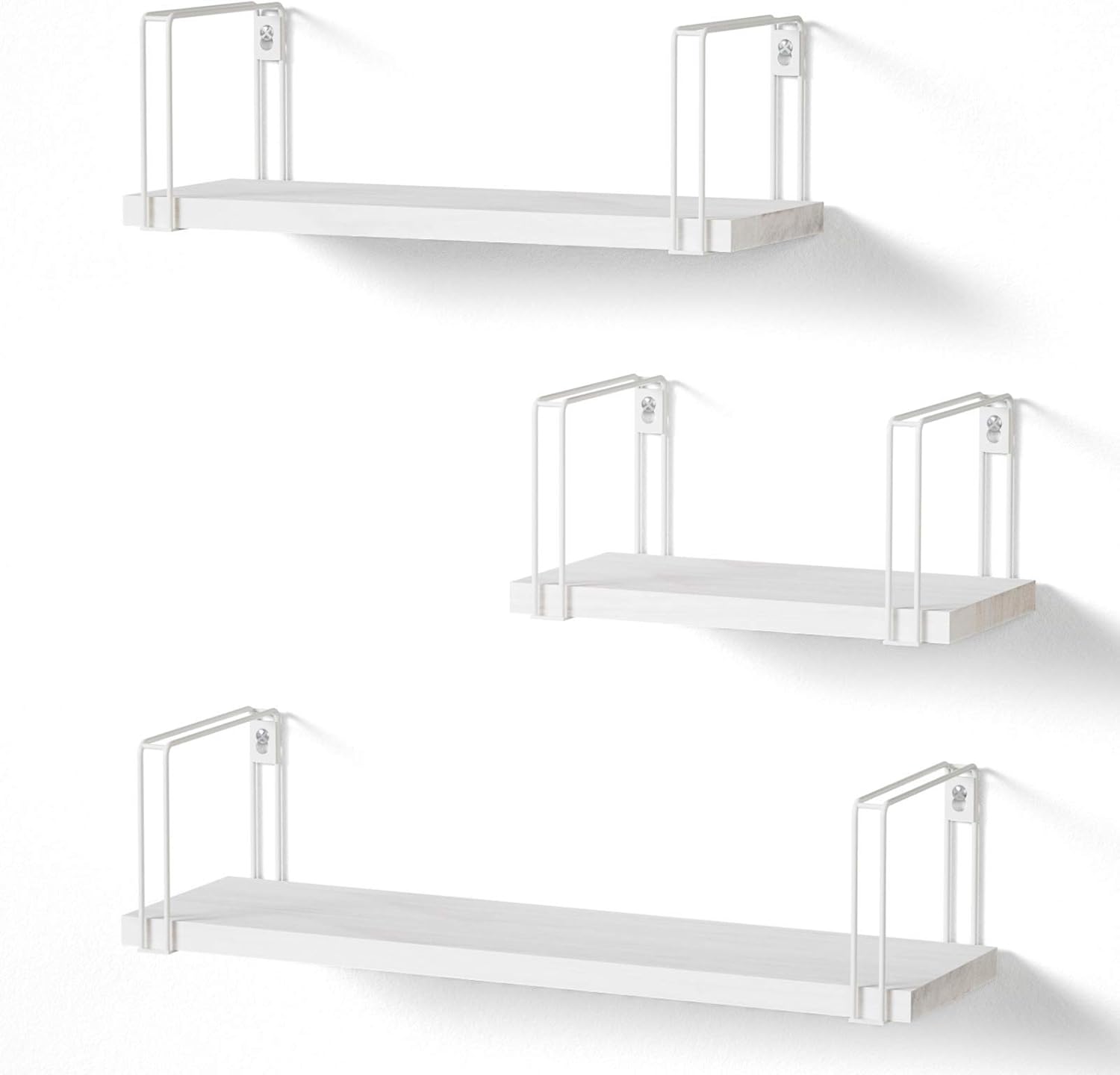 SRIWATANA Rustic Floating Shelves, Decorative Wood Wall Shelves Set of 3, Wall M...