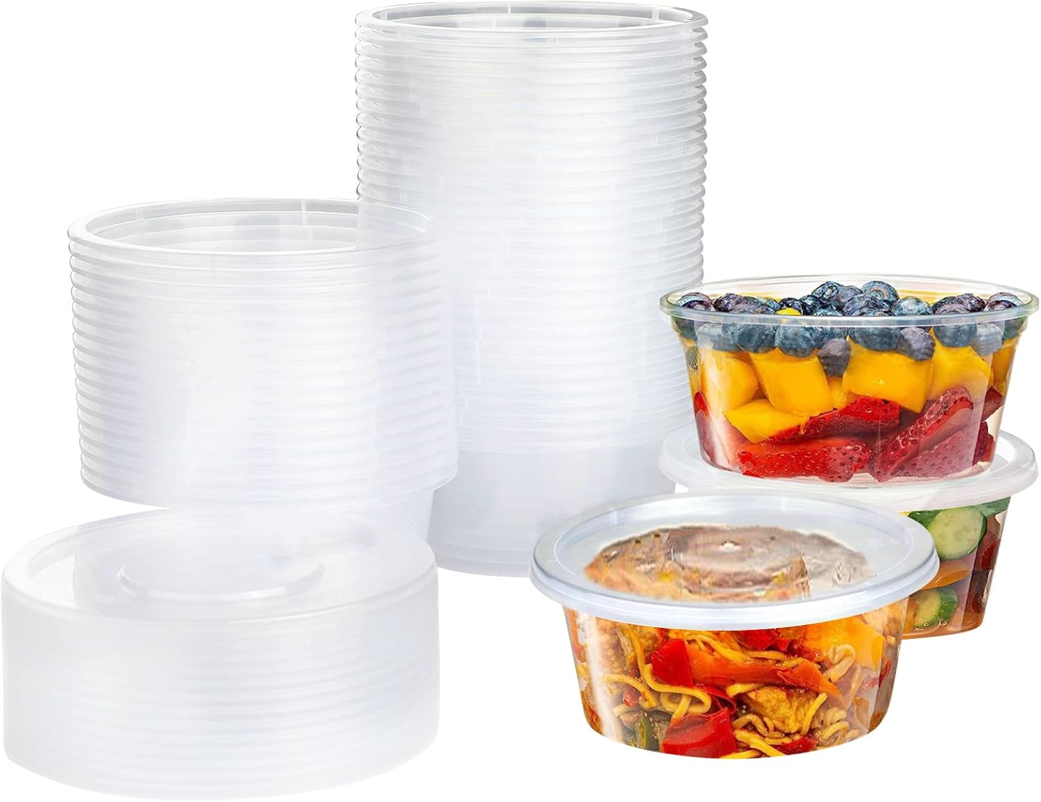 Surflyee 50 Pack Plastic Containers with Lids, BPA...