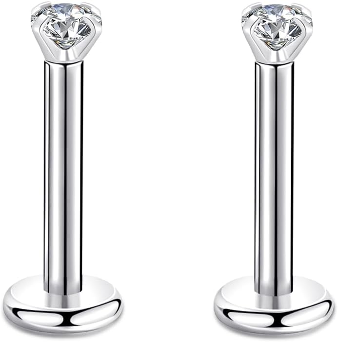 Candyfancy 16g 6mm/8mm Bar 2/3/4mm Cubic Zirconia Gem Ear Cartilage Tragus Helix...