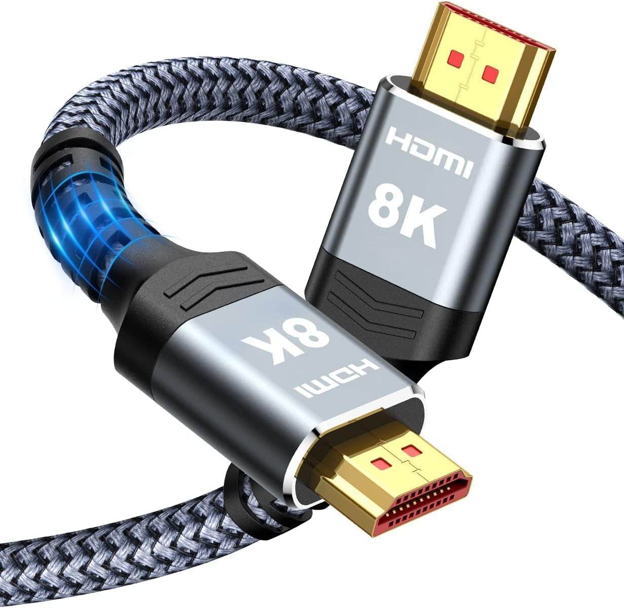 Snowkids HDMI Cable 8K,(2 Meters 2 Pack) HDMI Ultra HD Lead High Speed 48Gbps Ul...