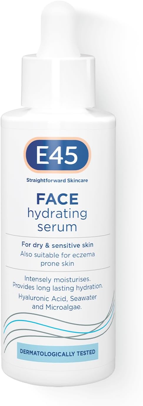E45 Face Hydrating Serum - Instant 48-Hour Hyaluronic Acid Formula for Dry, Sens...