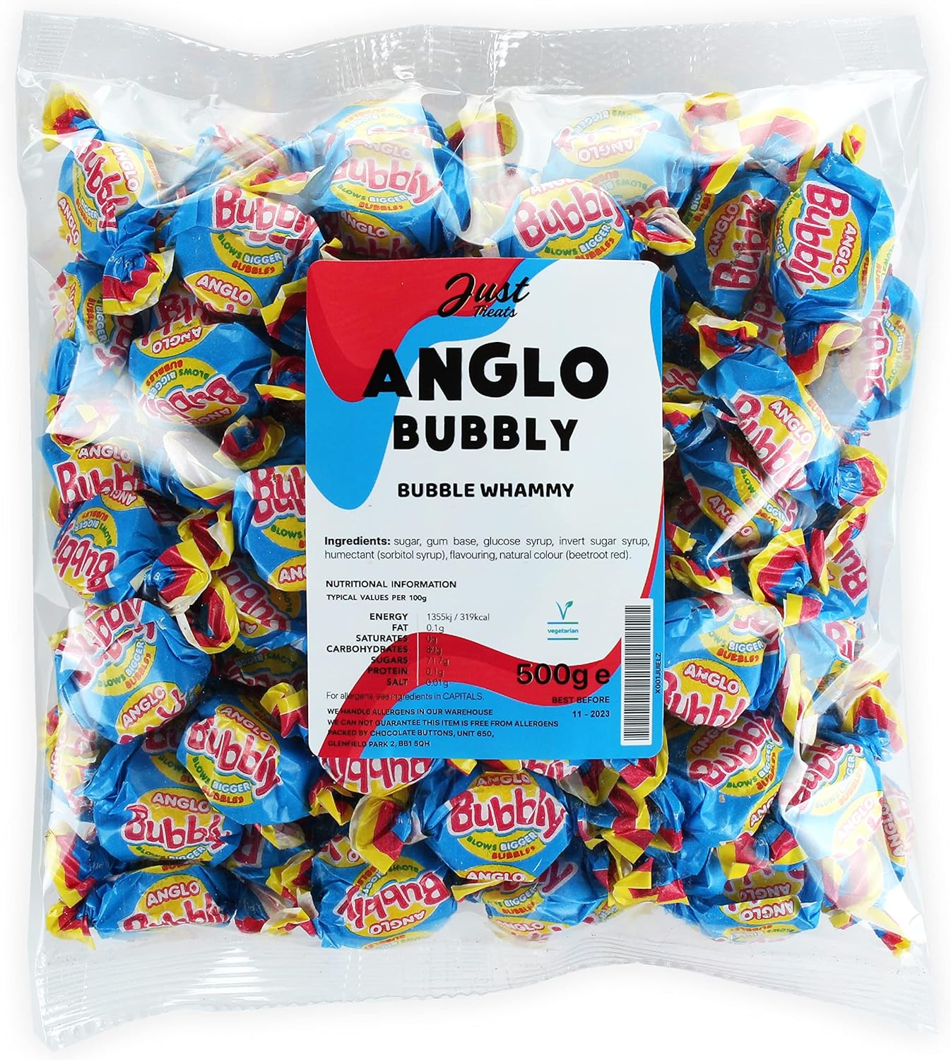 Just Treats Anglo Bubbly (500g Share Bag) 500 g (Pack of 1)